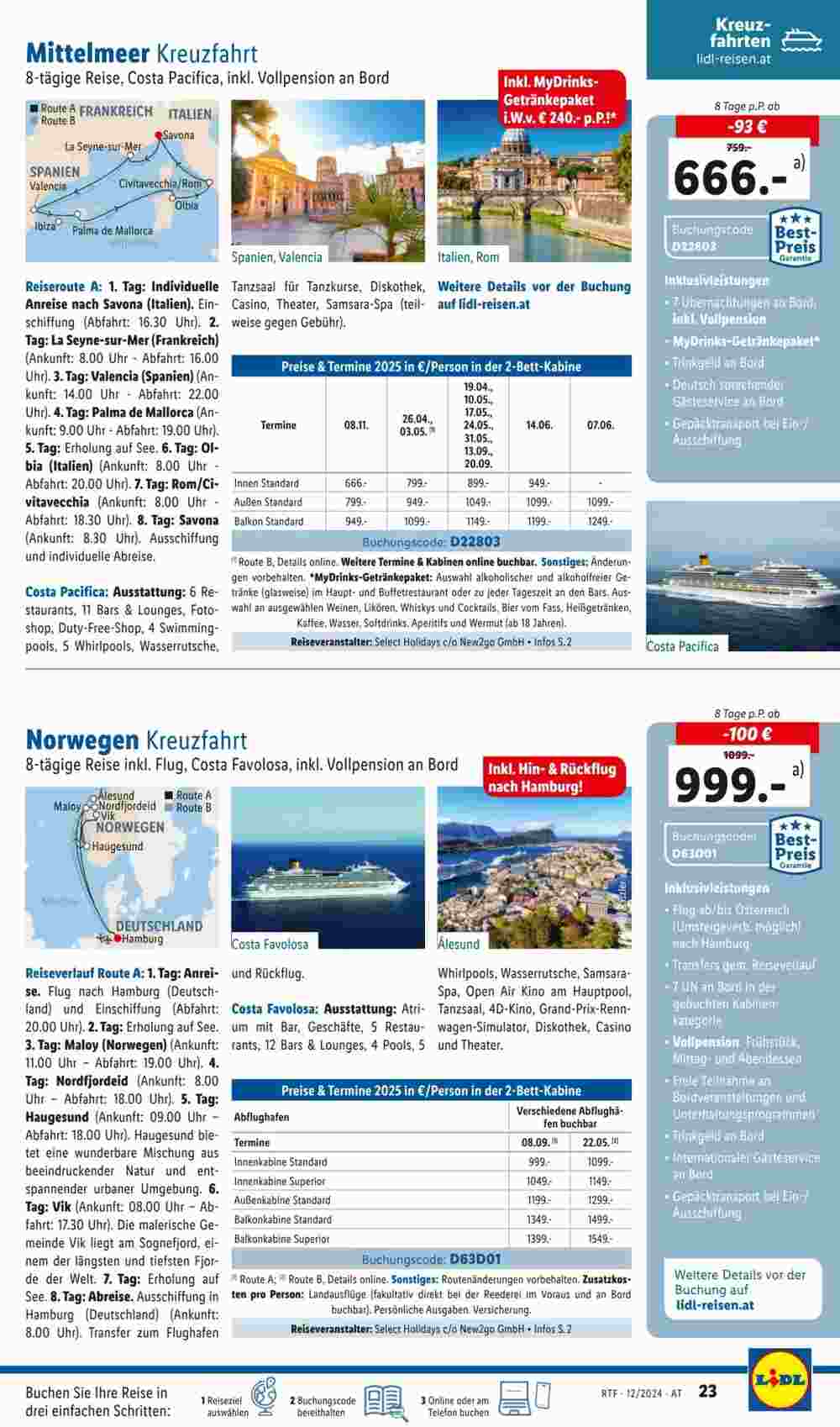 Lidl Reisen Flugblatt (ab 14.12.2024) - Angebote und Prospekt - Seite 23