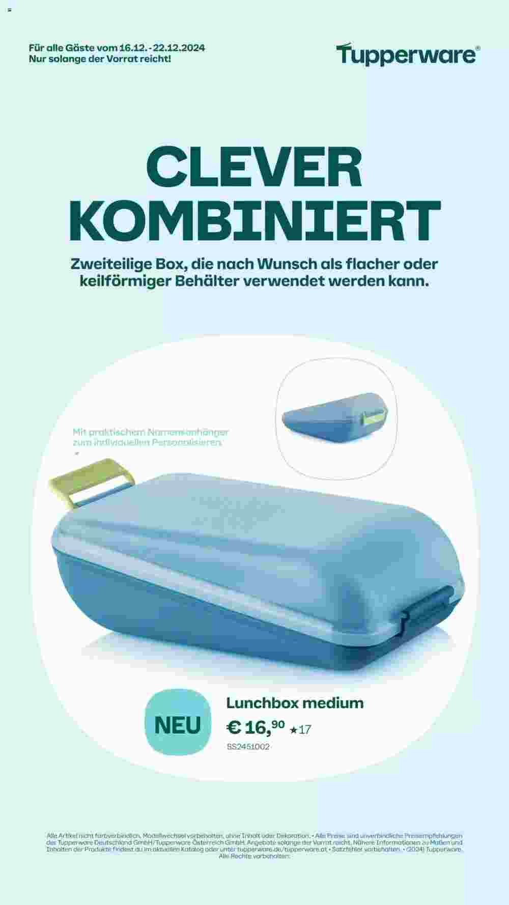 Tupperware Flugblatt (ab 16.12.2024) - Angebote und Prospekt - Seite 1