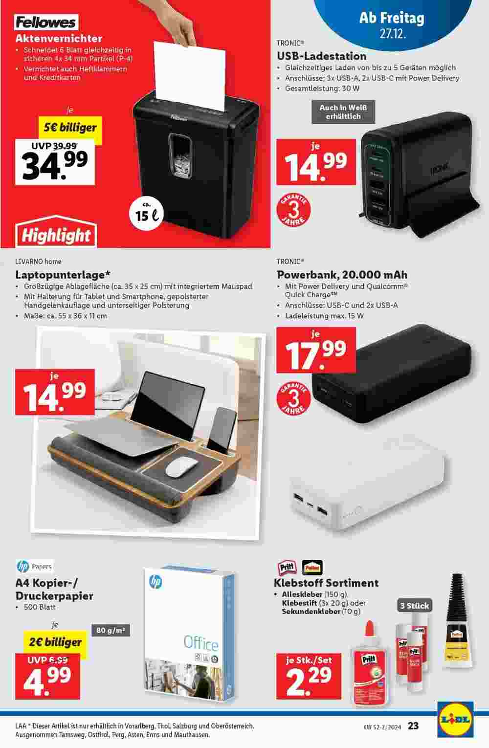 Lidl Flugblatt (ab 27.12.2024) - Angebote und Prospekt - Seite 23