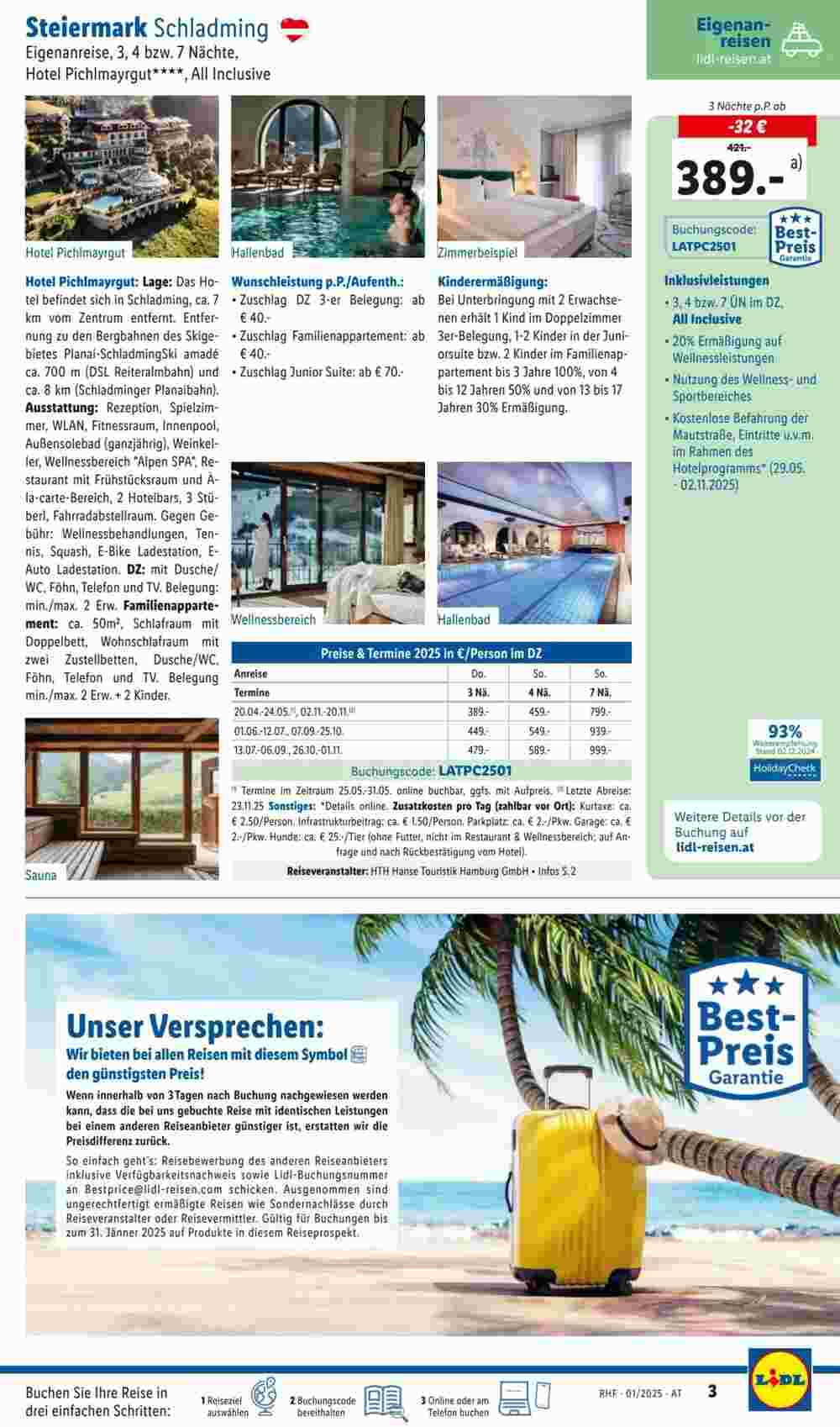 Lidl Reisen Flugblatt (ab 30.12.2024) - Angebote und Prospekt - Seite 3