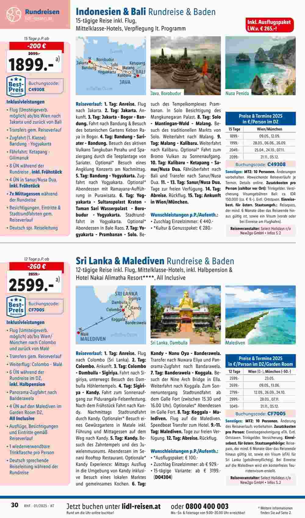 Lidl Reisen Flugblatt (ab 30.12.2024) - Angebote und Prospekt - Seite 30