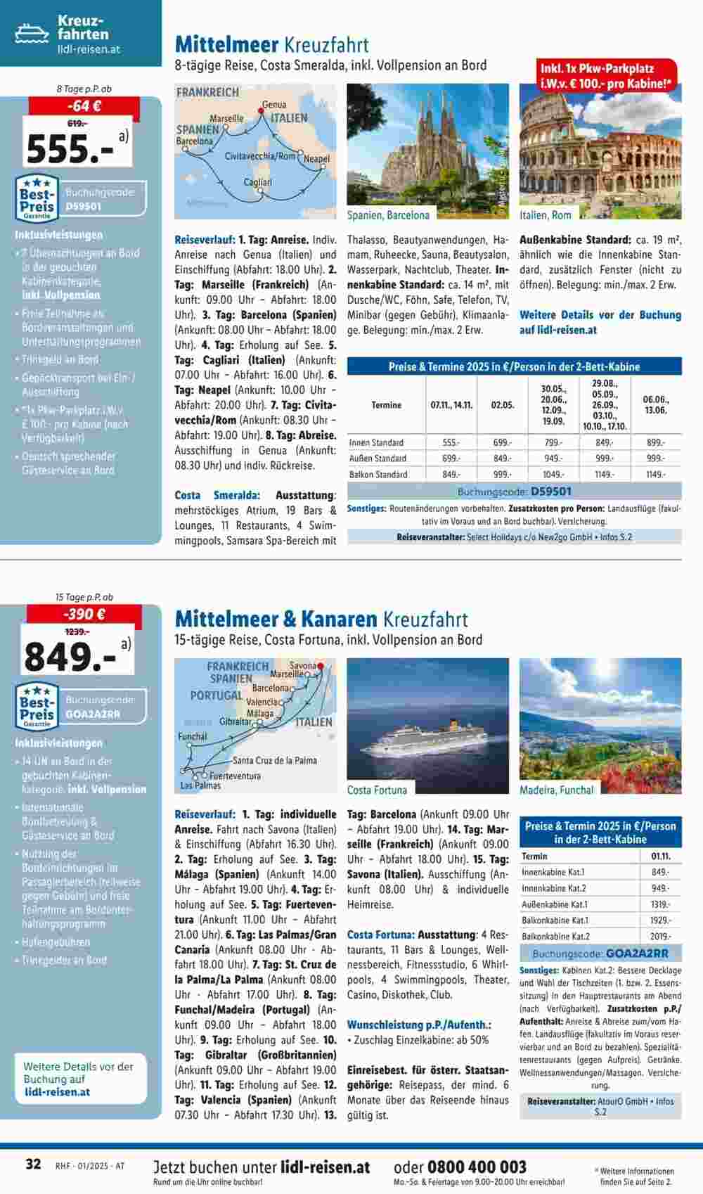 Lidl Reisen Flugblatt (ab 30.12.2024) - Angebote und Prospekt - Seite 32