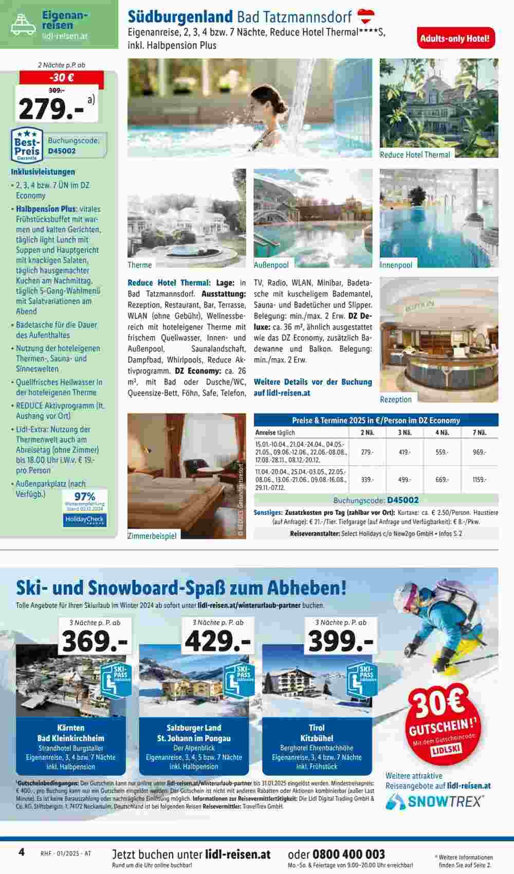 Lidl Reisen Flugblatt (ab 30.12.2024) - Angebote und Prospekt - Seite 4