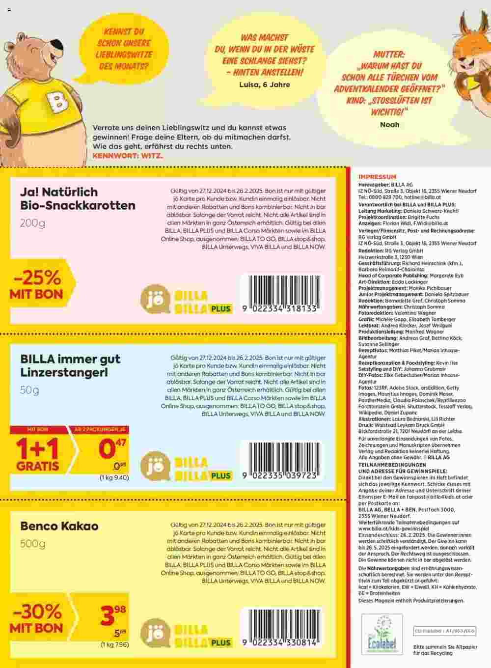 Billa Flugblatt (ab 01.01.2025) - Angebote und Prospekt - Seite 34