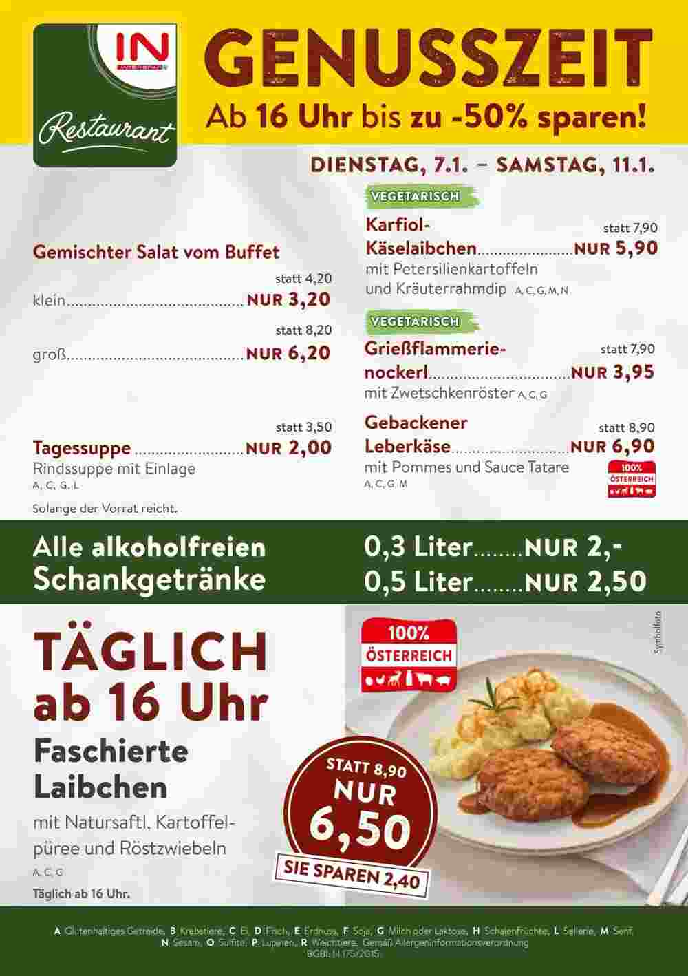 Interspar Restaurant Flugblatt (ab 07.01.2025) - Angebote und Prospekt - Seite 1