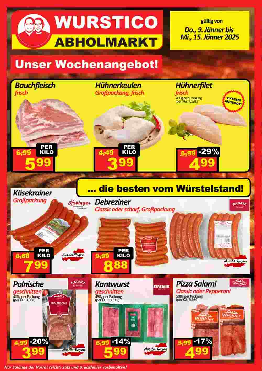 Wurstico Flugblatt (ab 09.01.2025) - Angebote und Prospekt - Seite 1