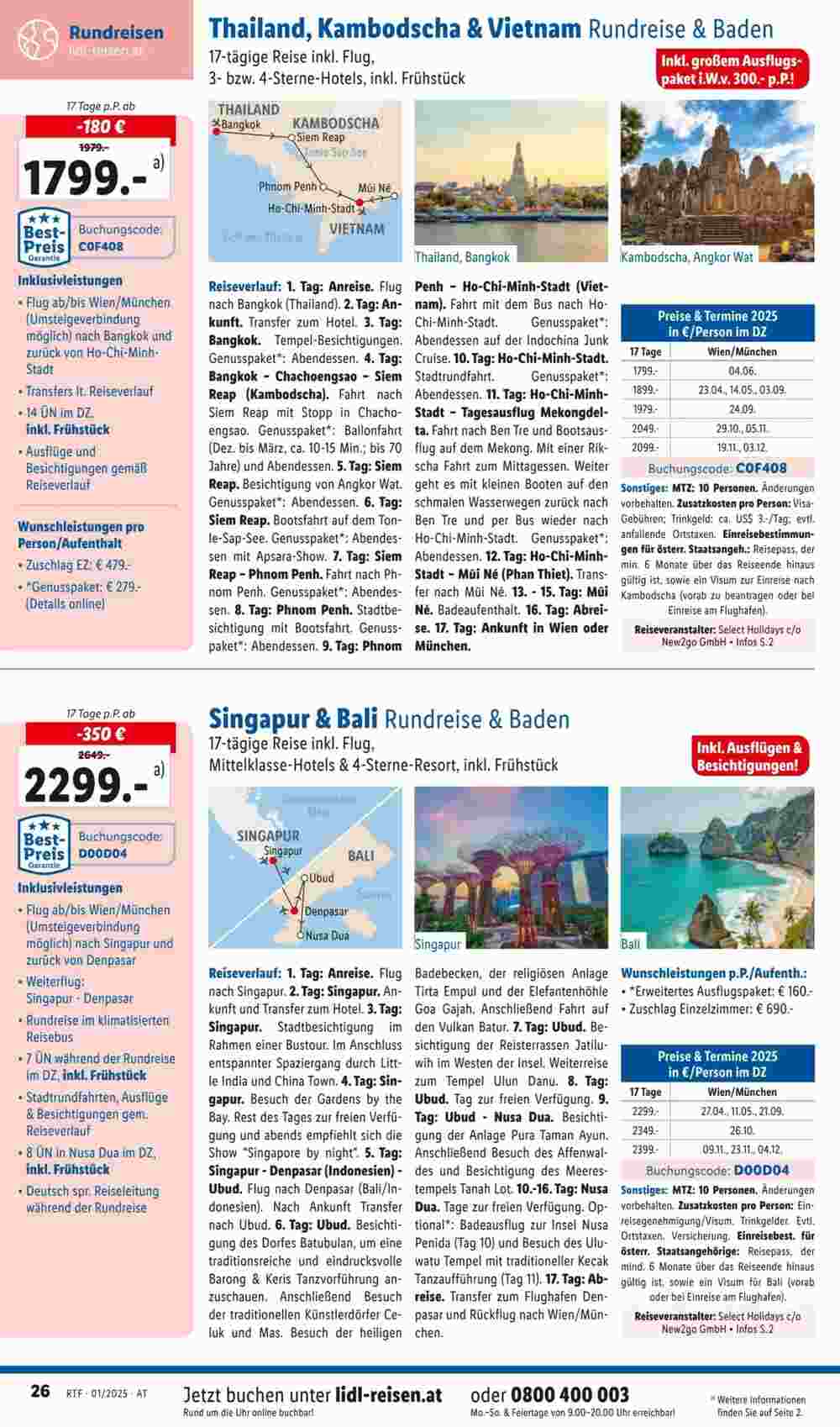 Lidl Reisen Flugblatt (ab 14.01.2025) - Angebote und Prospekt - Seite 26