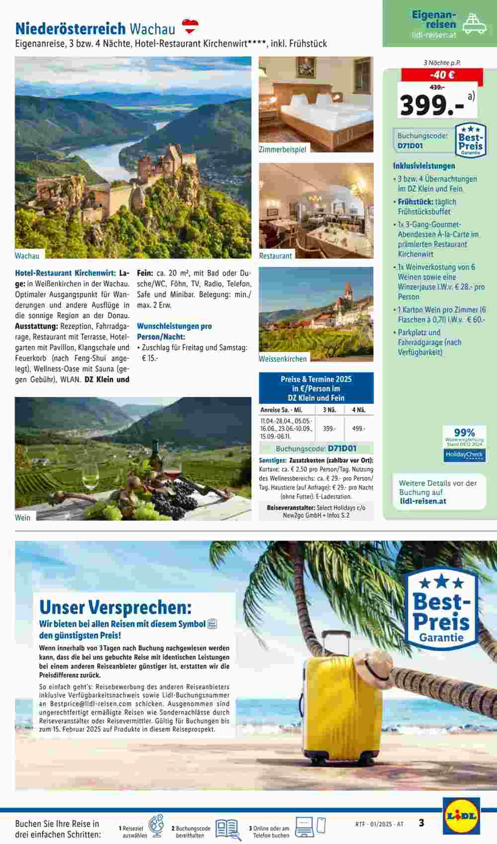 Lidl Reisen Flugblatt (ab 14.01.2025) - Angebote und Prospekt - Seite 3