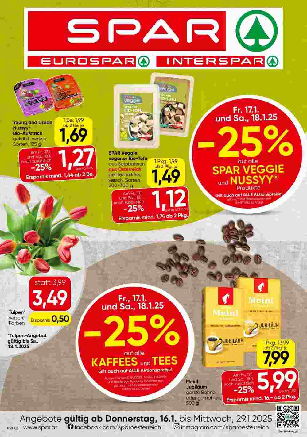 Spar Flugblatt (ab 16.01.2025) - Angebote und Prospekt - Seite 1