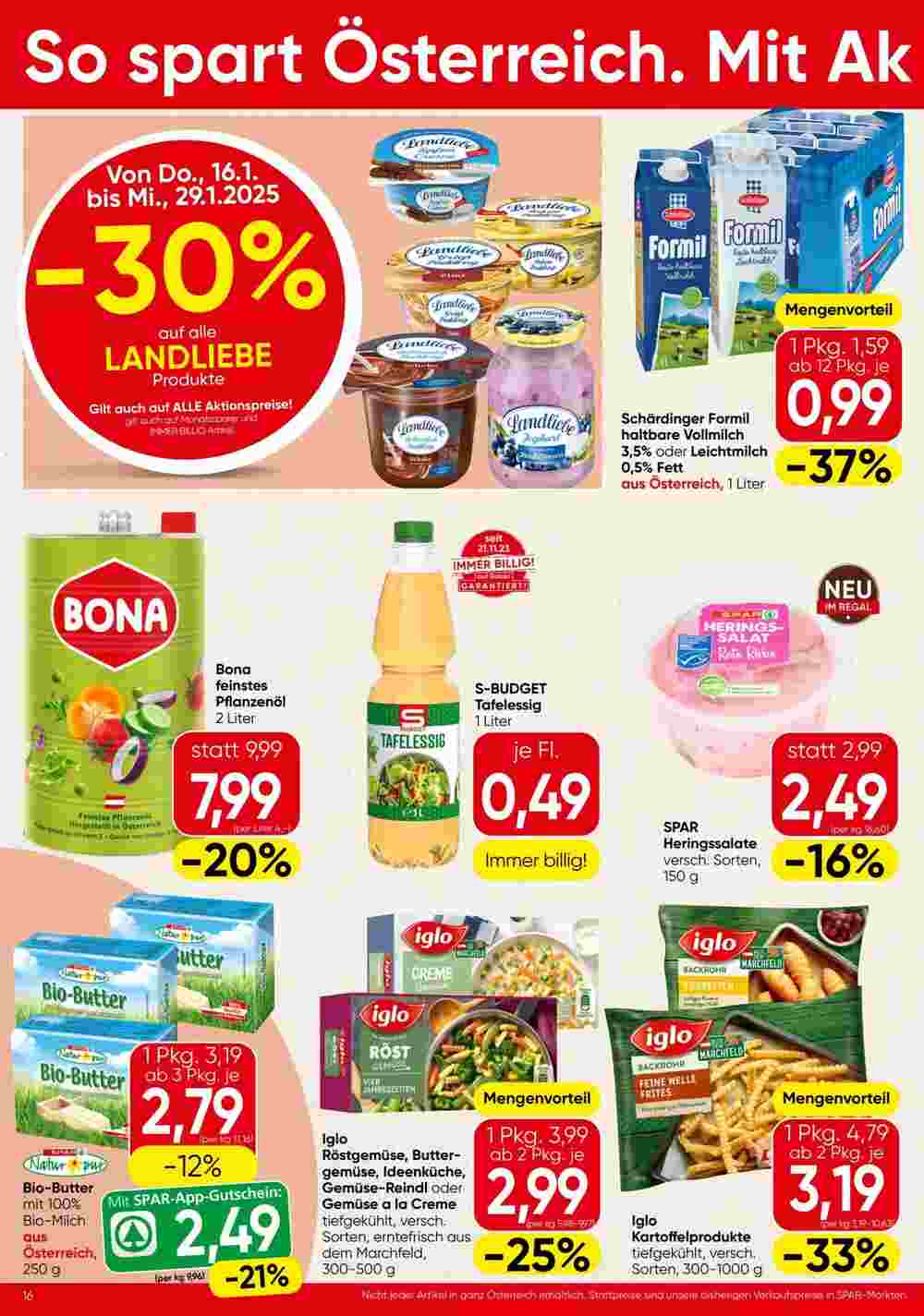 Spar Flugblatt (ab 16.01.2025) - Angebote und Prospekt - Seite 16