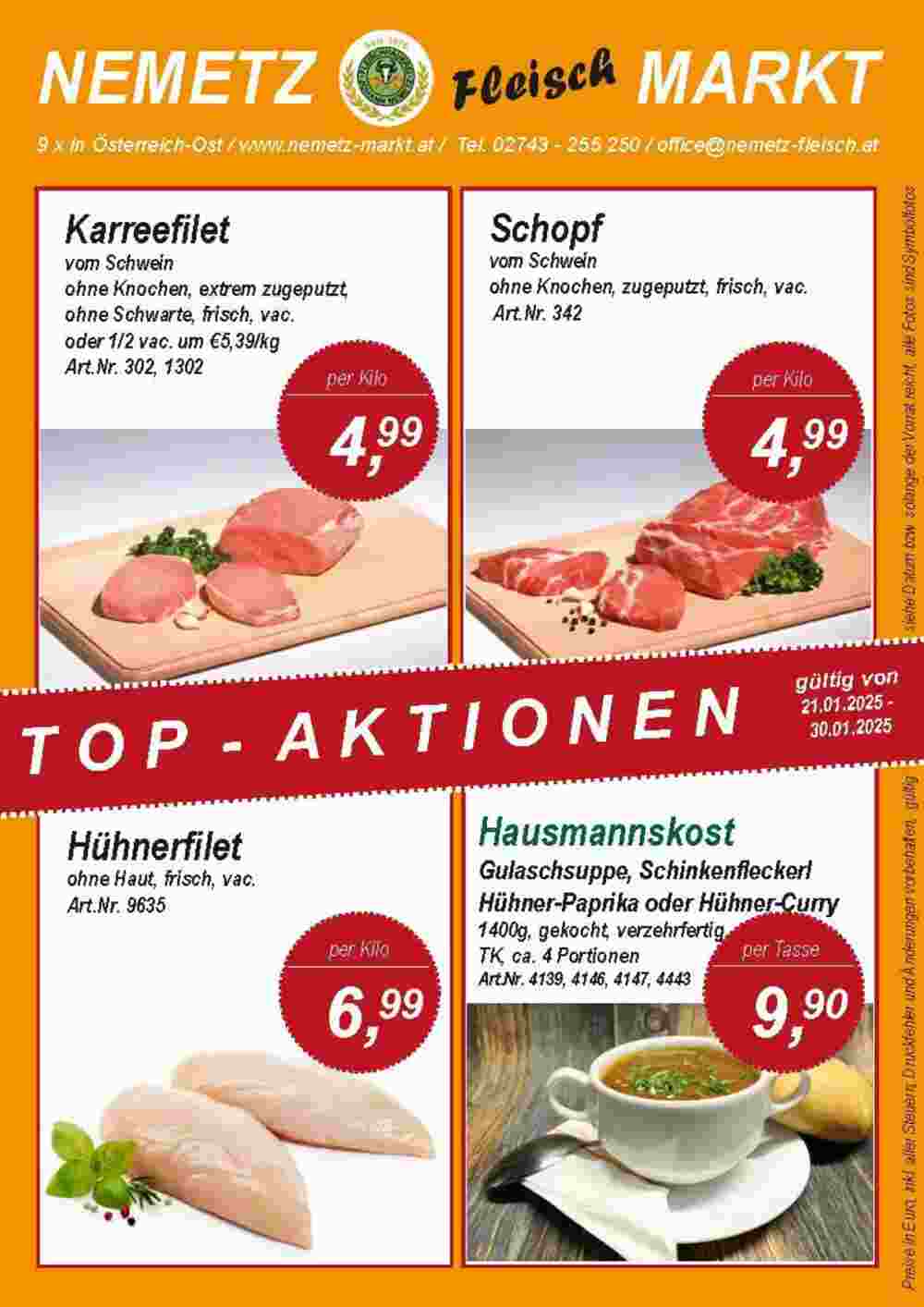 Nemetz Markt Flugblatt (ab 21.01.2025) - Angebote und Prospekt - Seite 1