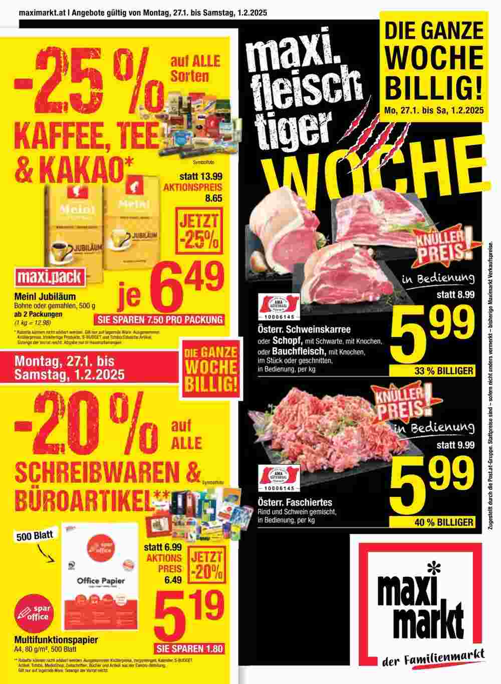 Maximarkt Flugblatt (ab 27.01.2025) - Angebote und Prospekt - Seite 1