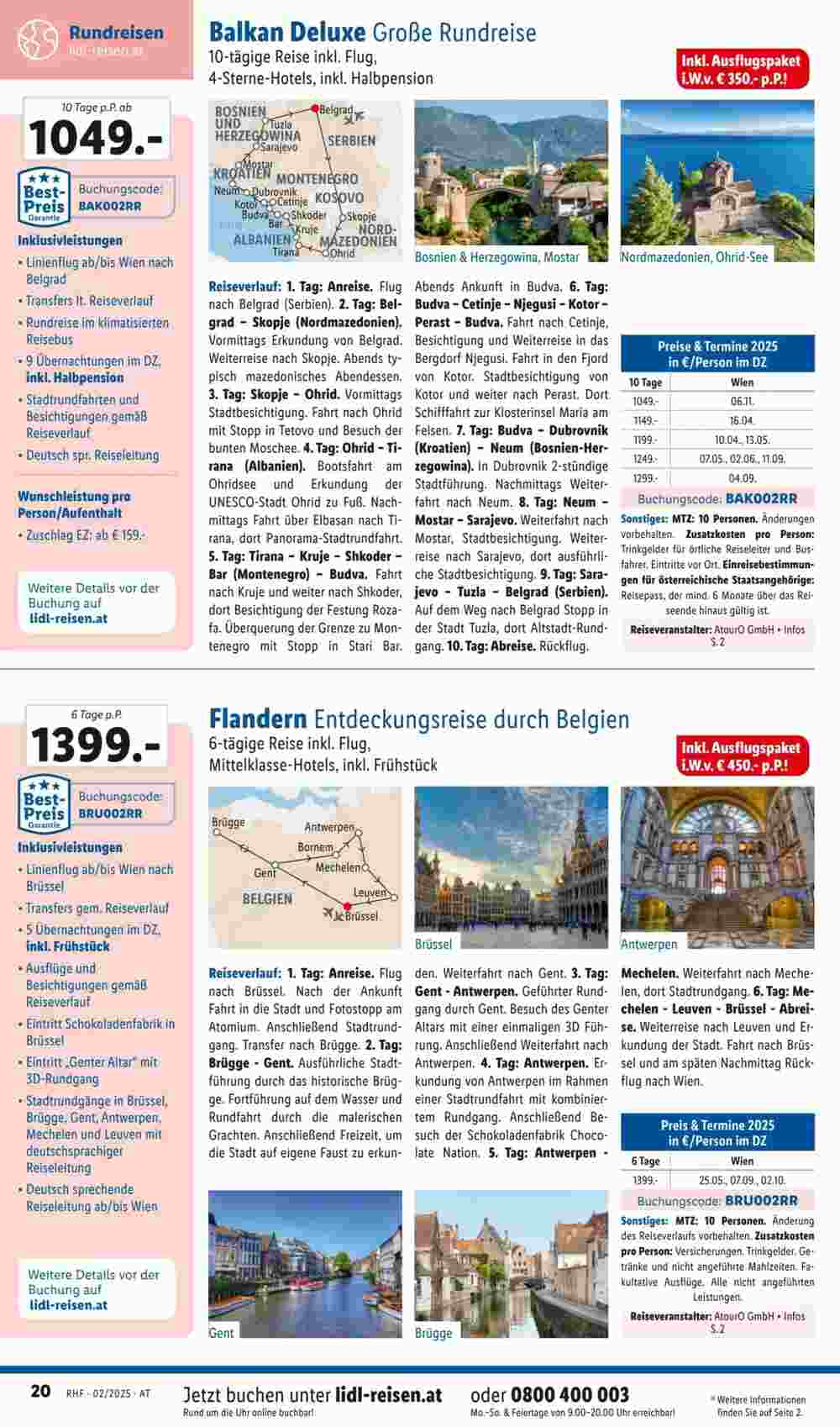 Lidl Reisen Flugblatt (ab 29.01.2025) - Angebote und Prospekt - Seite 20