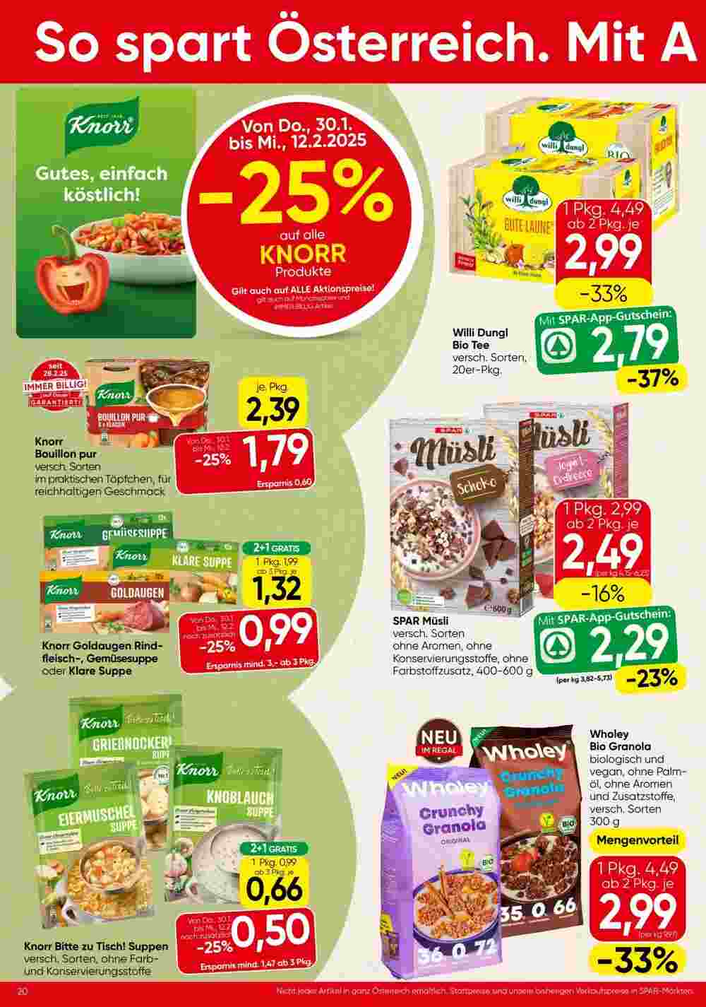 Spar Flugblatt (ab 30.01.2025) - Angebote und Prospekt - Seite 20