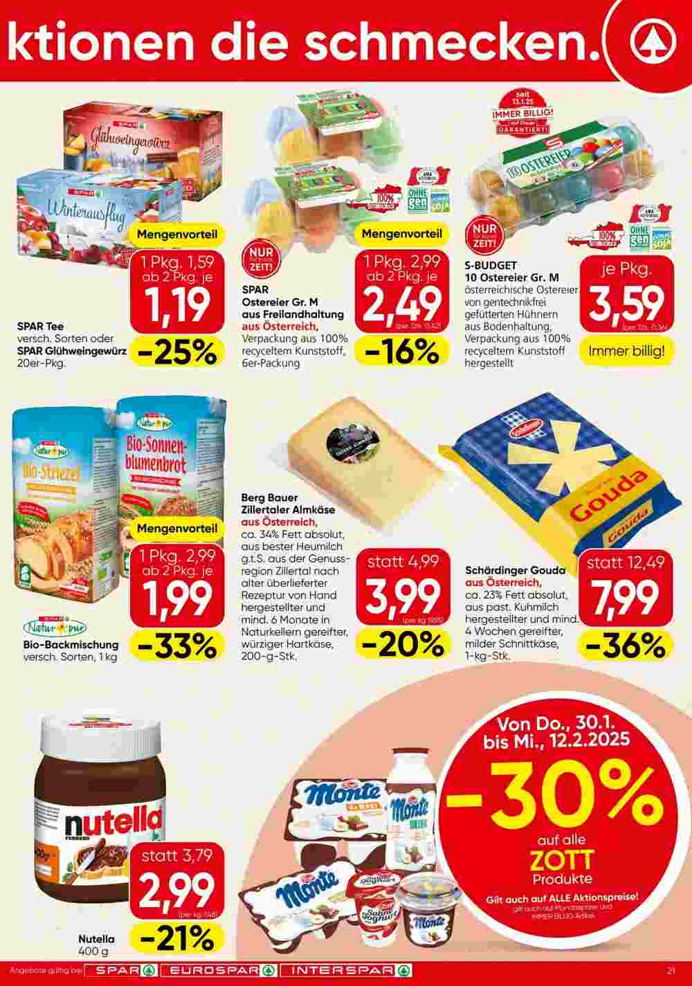 Spar Flugblatt (ab 30.01.2025) - Angebote und Prospekt - Seite 21