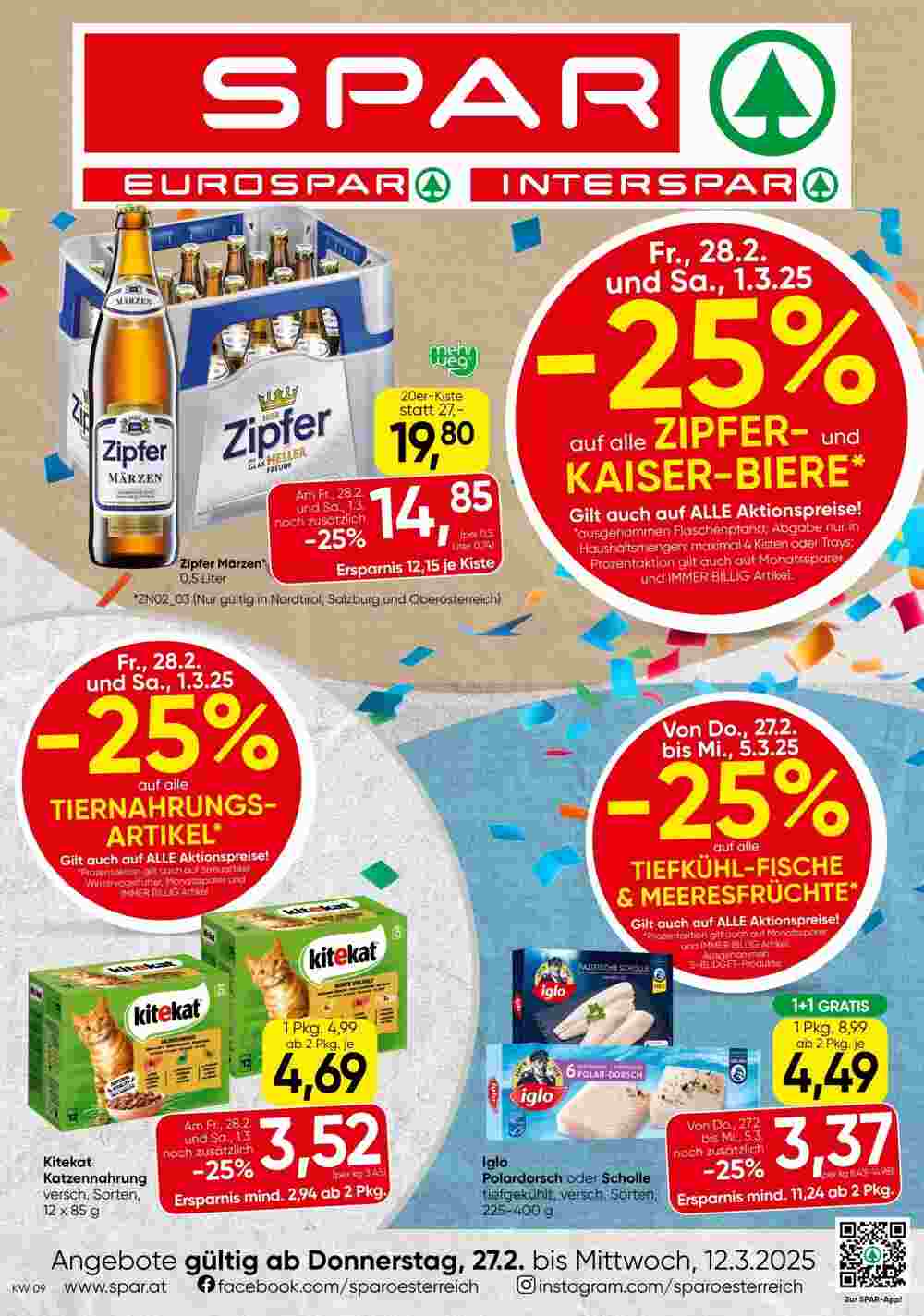 Spar Flugblatt (ab 27.02.2025) - Angebote und Prospekt - Seite 1