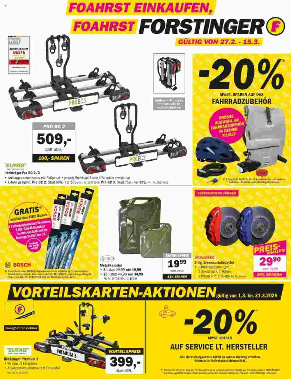 Forstinger Flugblatt (ab 27.02.2025) - Angebote und Prospekt - Seite 1