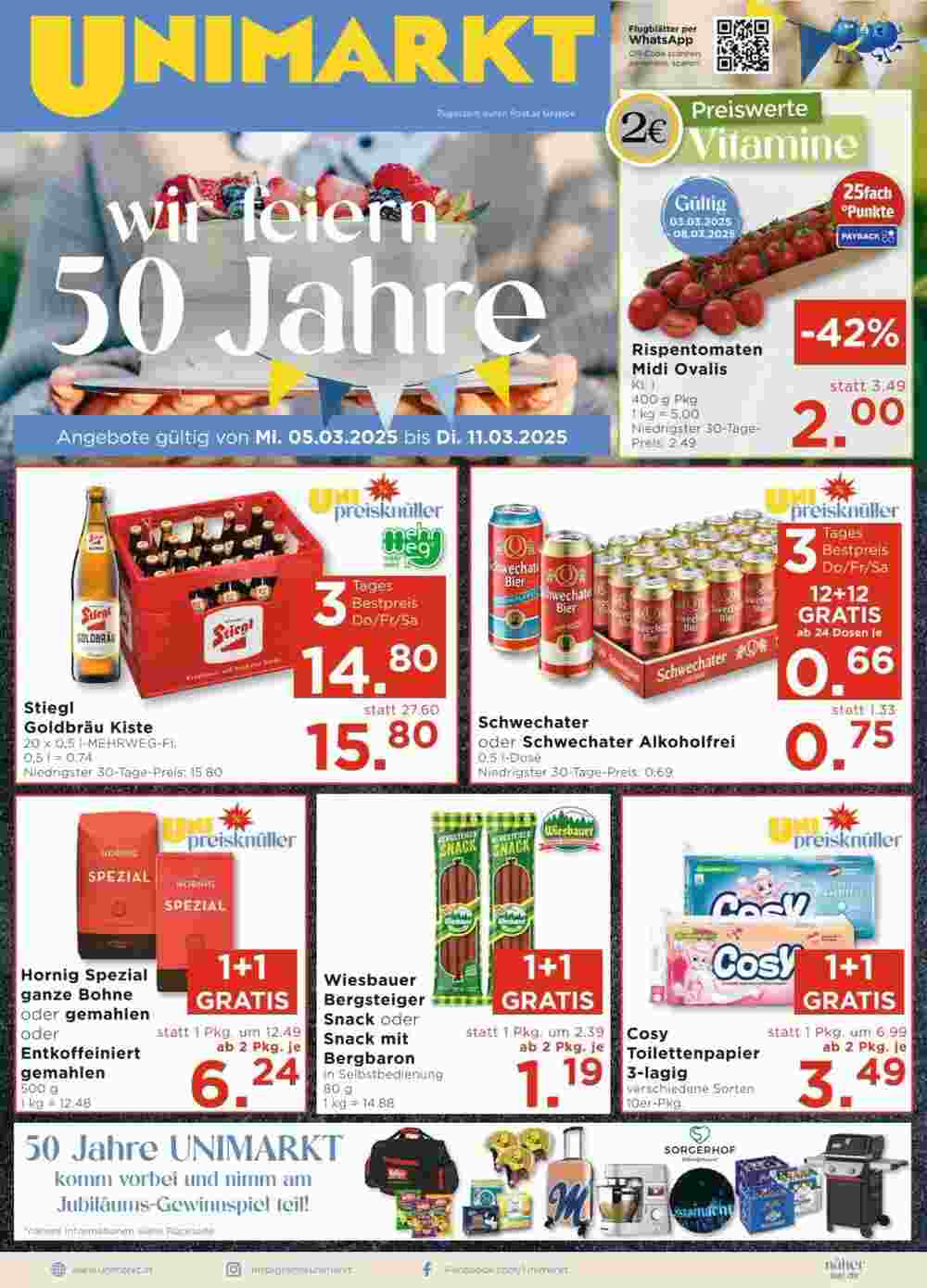 Unimarkt Flugblatt (ab 05.03.2025) - Angebote und Prospekt - Seite 1