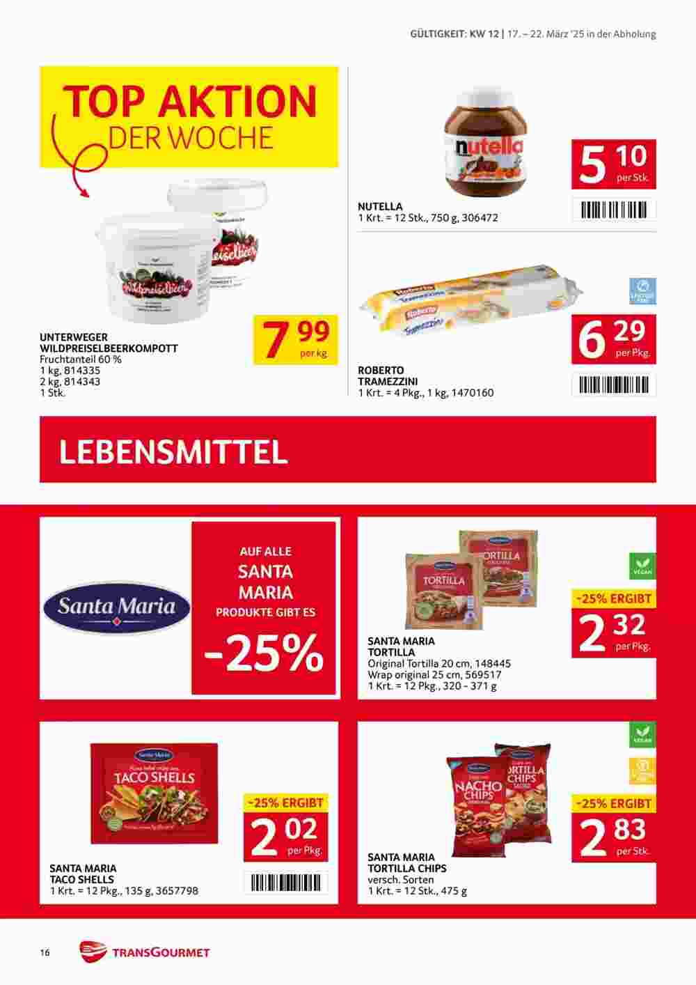 Transgourmet Flugblatt (ab 17.03.2025) - Angebote und Prospekt - Seite 16