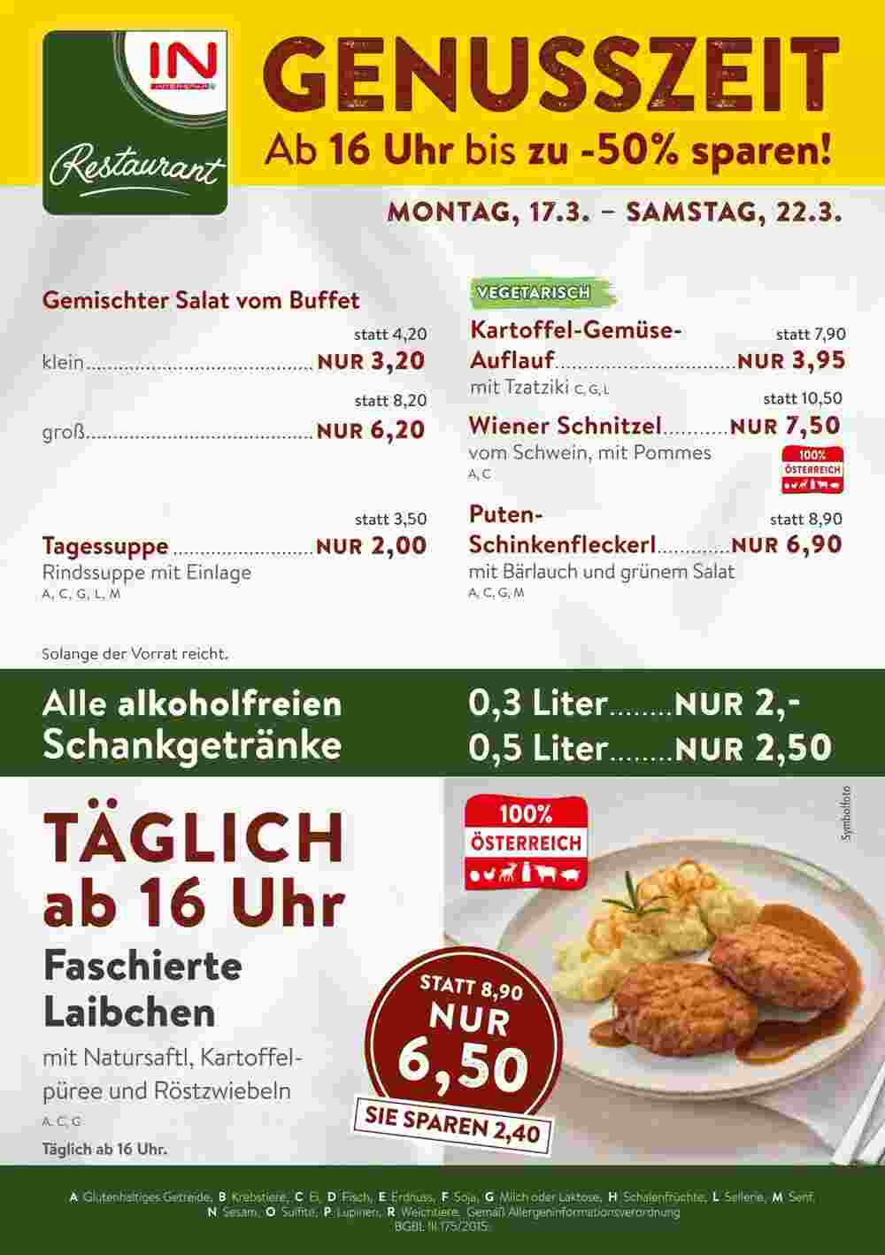 Interspar Restaurant Flugblatt (ab 17.03.2025) - Angebote und Prospekt - Seite 1