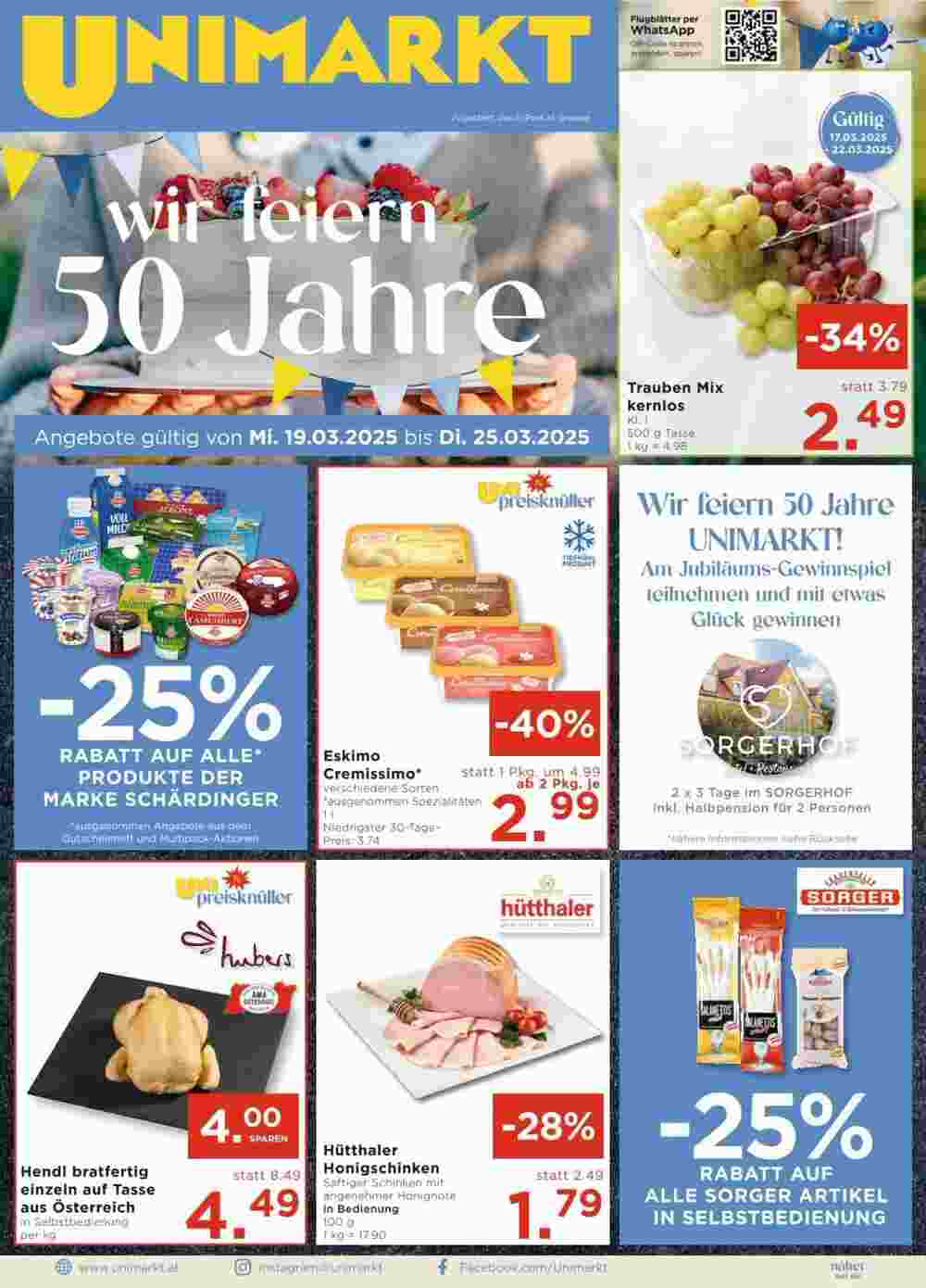 Unimarkt Flugblatt (ab 19.03.2025) - Angebote und Prospekt - Seite 1