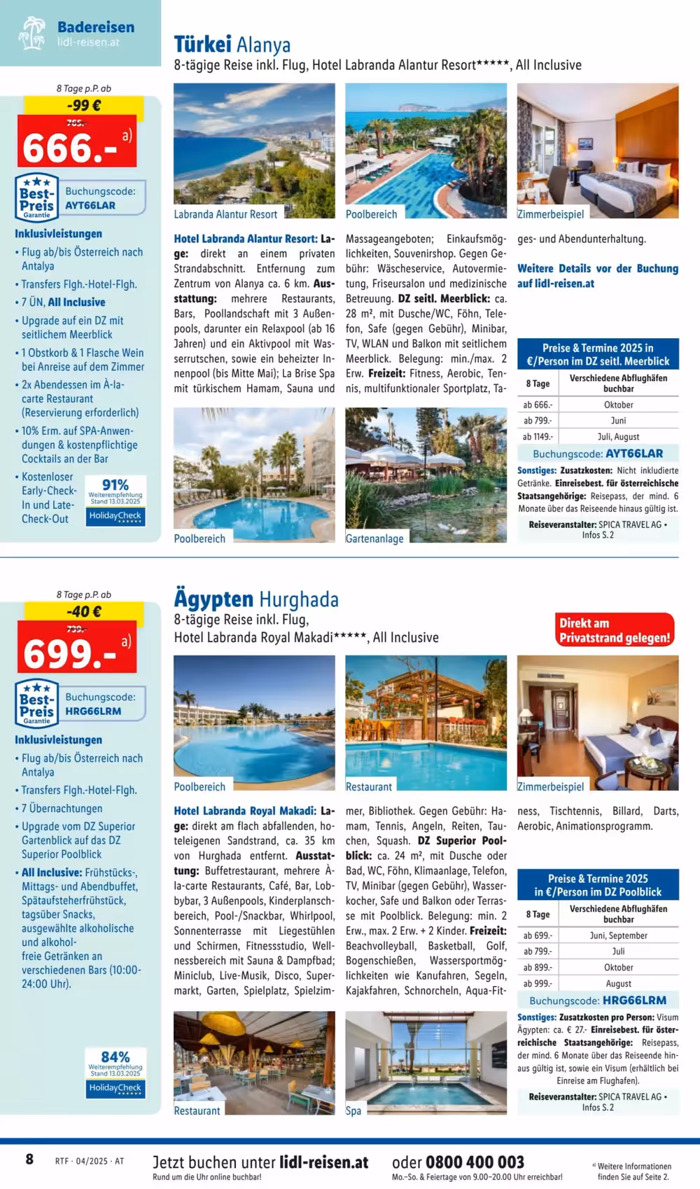 Lidl Reisen Flugblatt (ab 12.04.2025) - Angebote und Prospekt - Seite 8