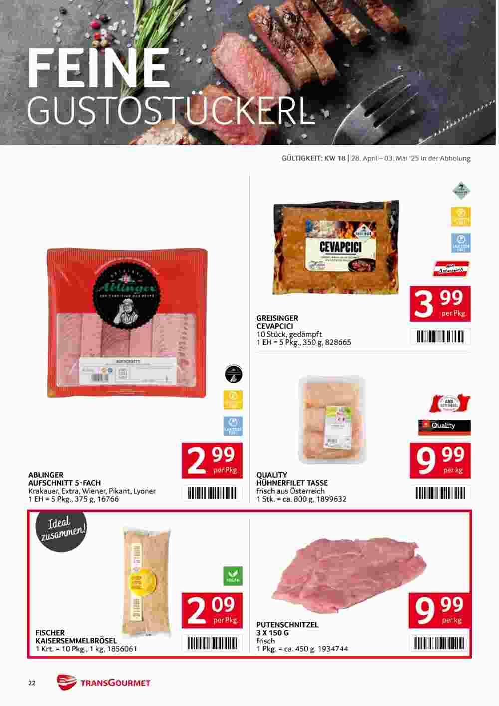 Transgourmet Flugblatt (ab 28.04.2025) - Angebote und Prospekt - Seite 22