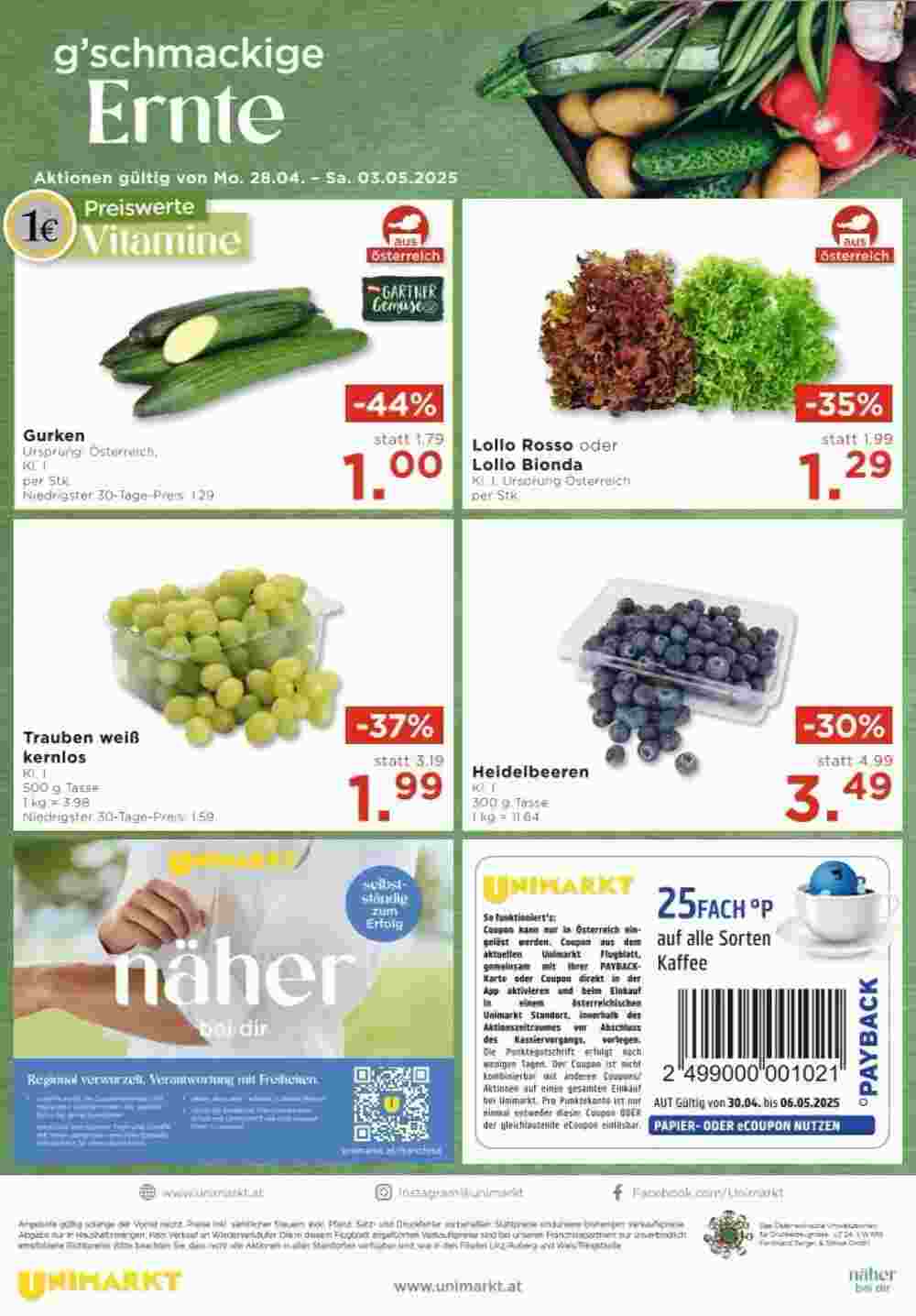Unimarkt Flugblatt (ab 30.04.2025) - Angebote und Prospekt - Seite 16