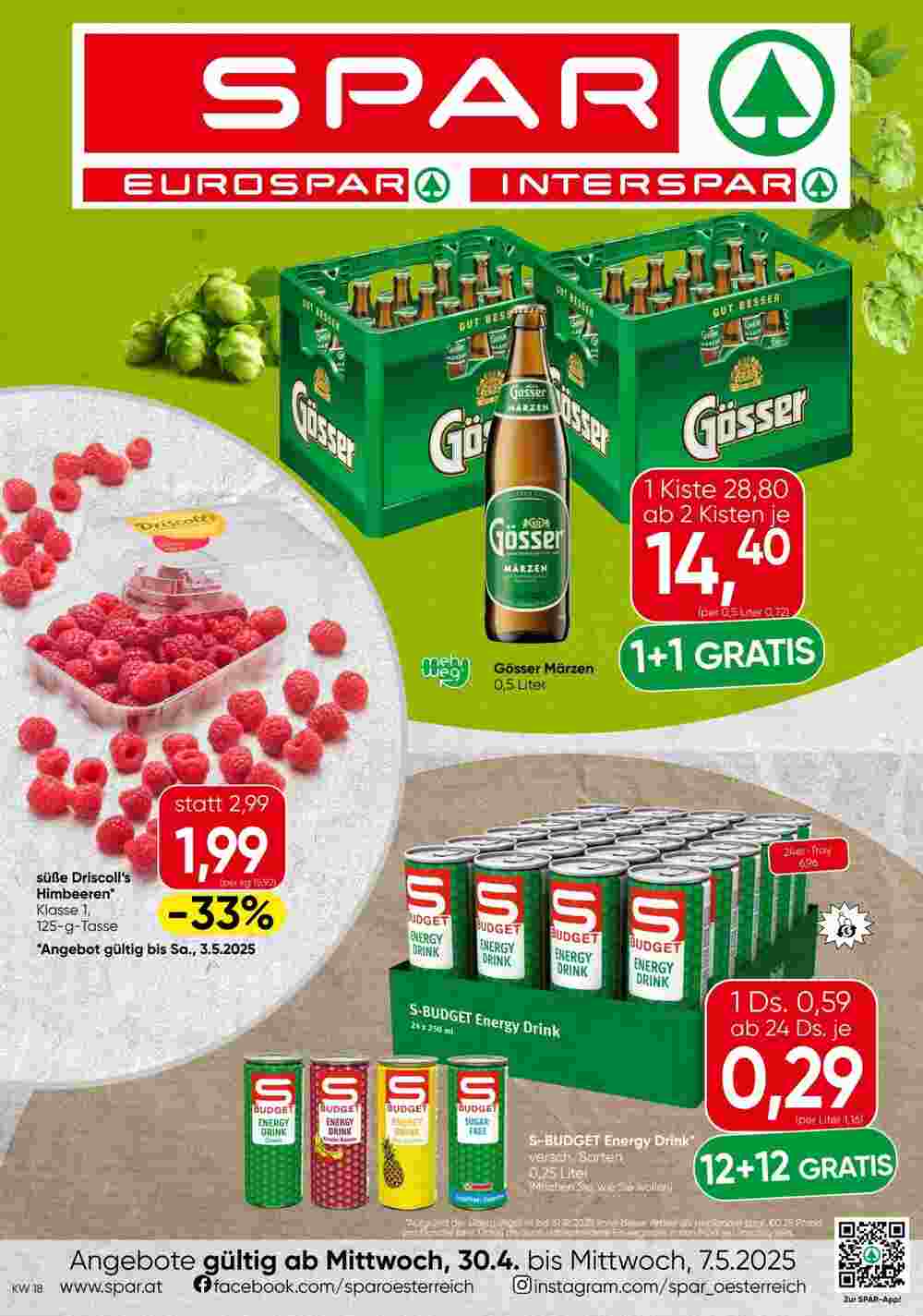 Spar Flugblatt (ab 30.04.2025) - Angebote und Prospekt - Seite 1