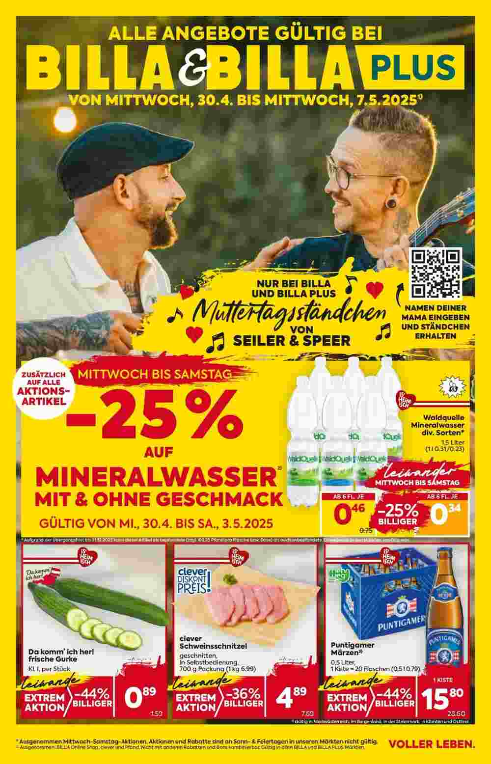 Billa Flugblatt (ab 30.04.2025) - Angebote und Prospekt - Seite 1
