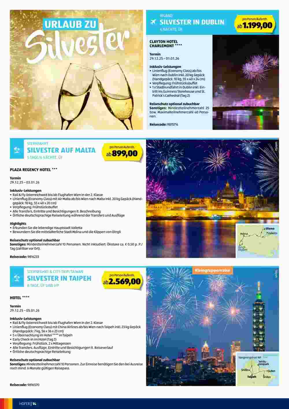Hofer Reisen Flugblatt (ab 30.04.2025) - Angebote und Prospekt - Seite 14