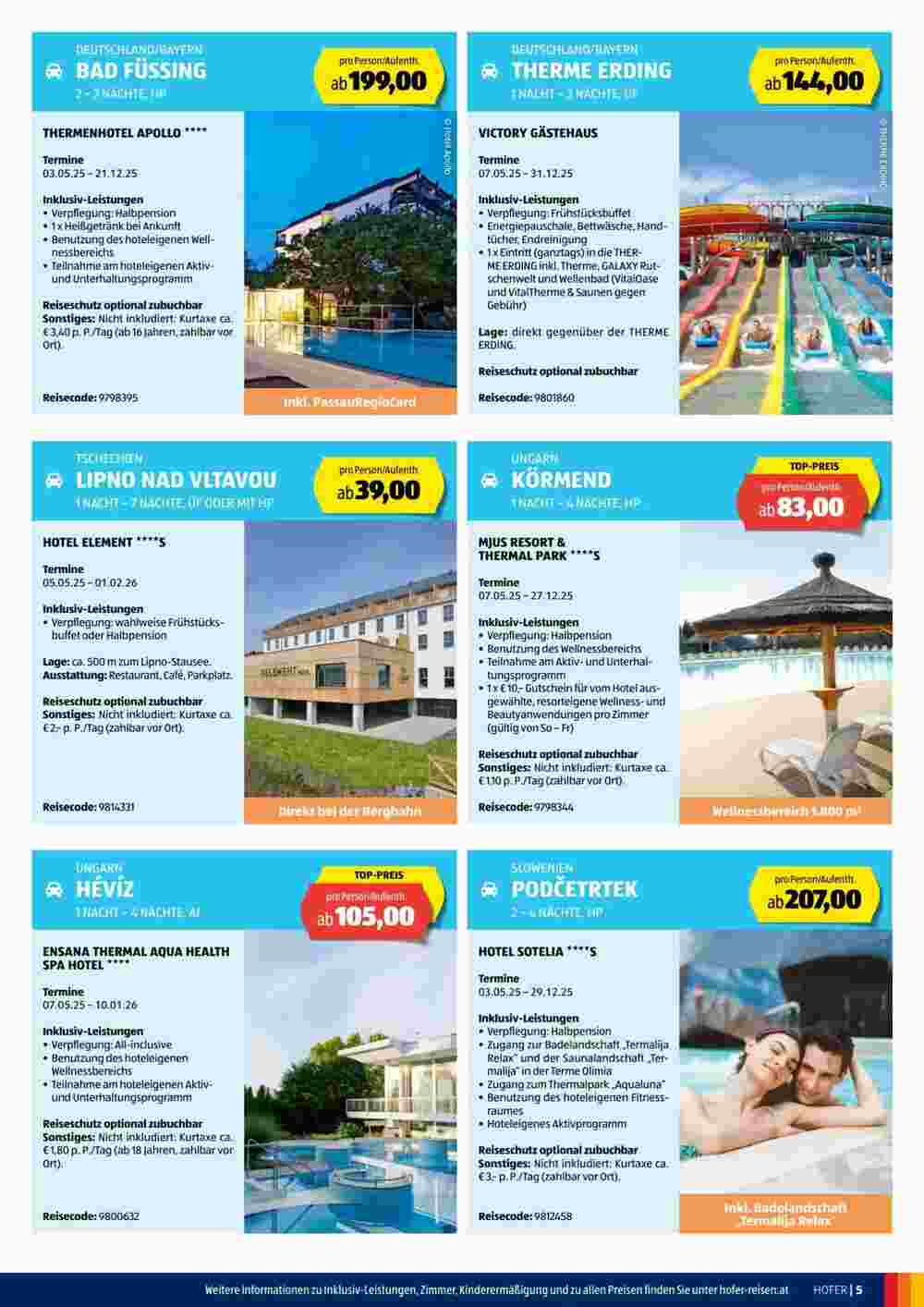 Hofer Reisen Flugblatt (ab 30.04.2025) - Angebote und Prospekt - Seite 5