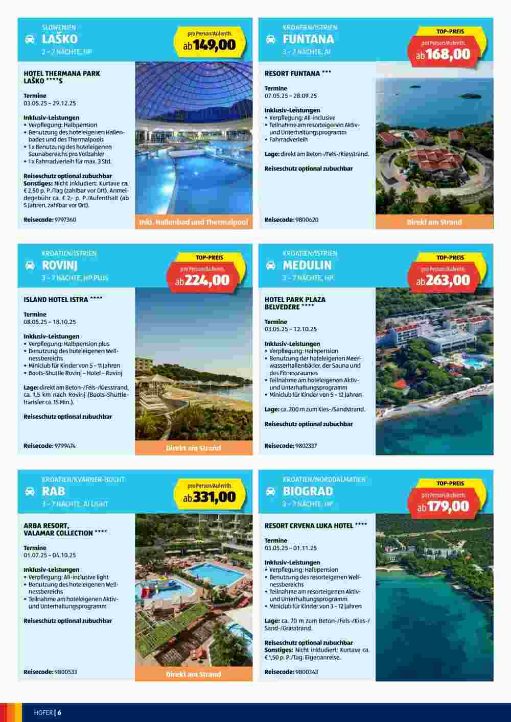Hofer Reisen Flugblatt (ab 30.04.2025) - Angebote und Prospekt - Seite 6
