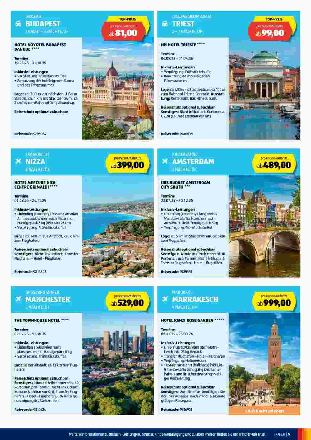 Hofer Reisen Flugblatt (ab 30.04.2025) - Angebote und Prospekt - Seite 9