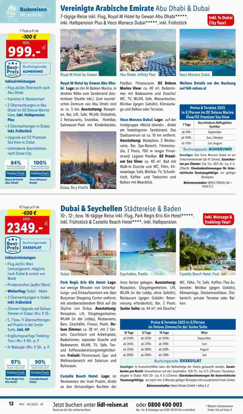 Lidl Reisen Flugblatt (ab 01.05.2025) - Angebote und Prospekt - Seite 12