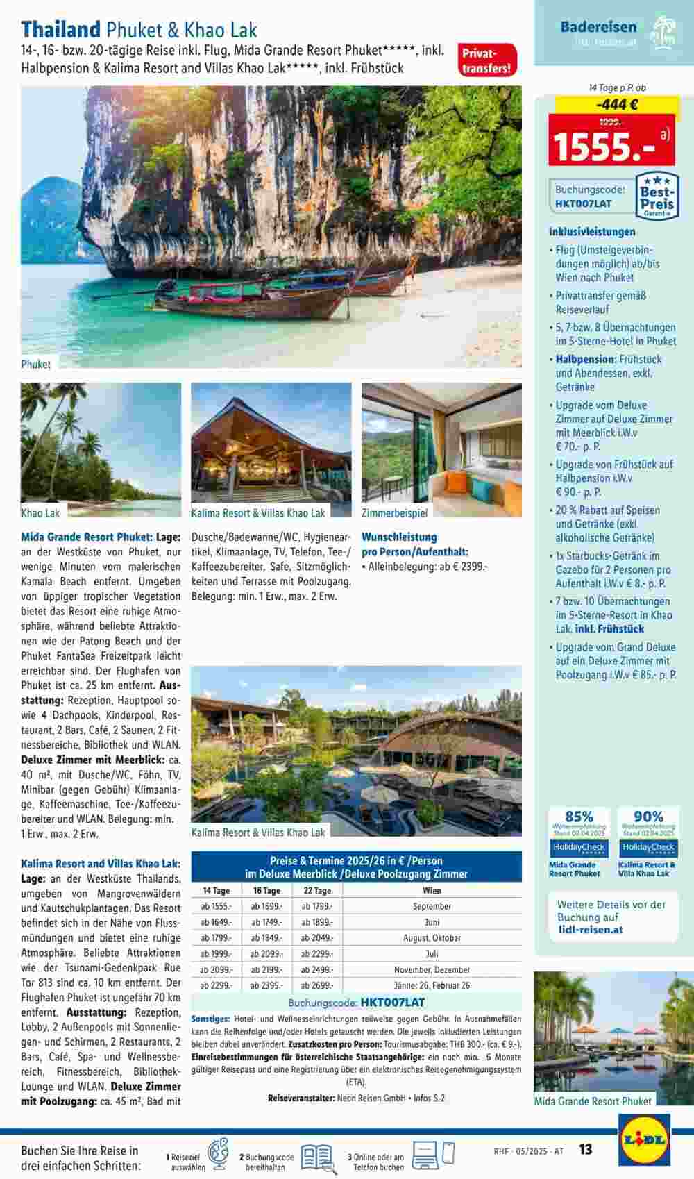 Lidl Reisen Flugblatt (ab 01.05.2025) - Angebote und Prospekt - Seite 13