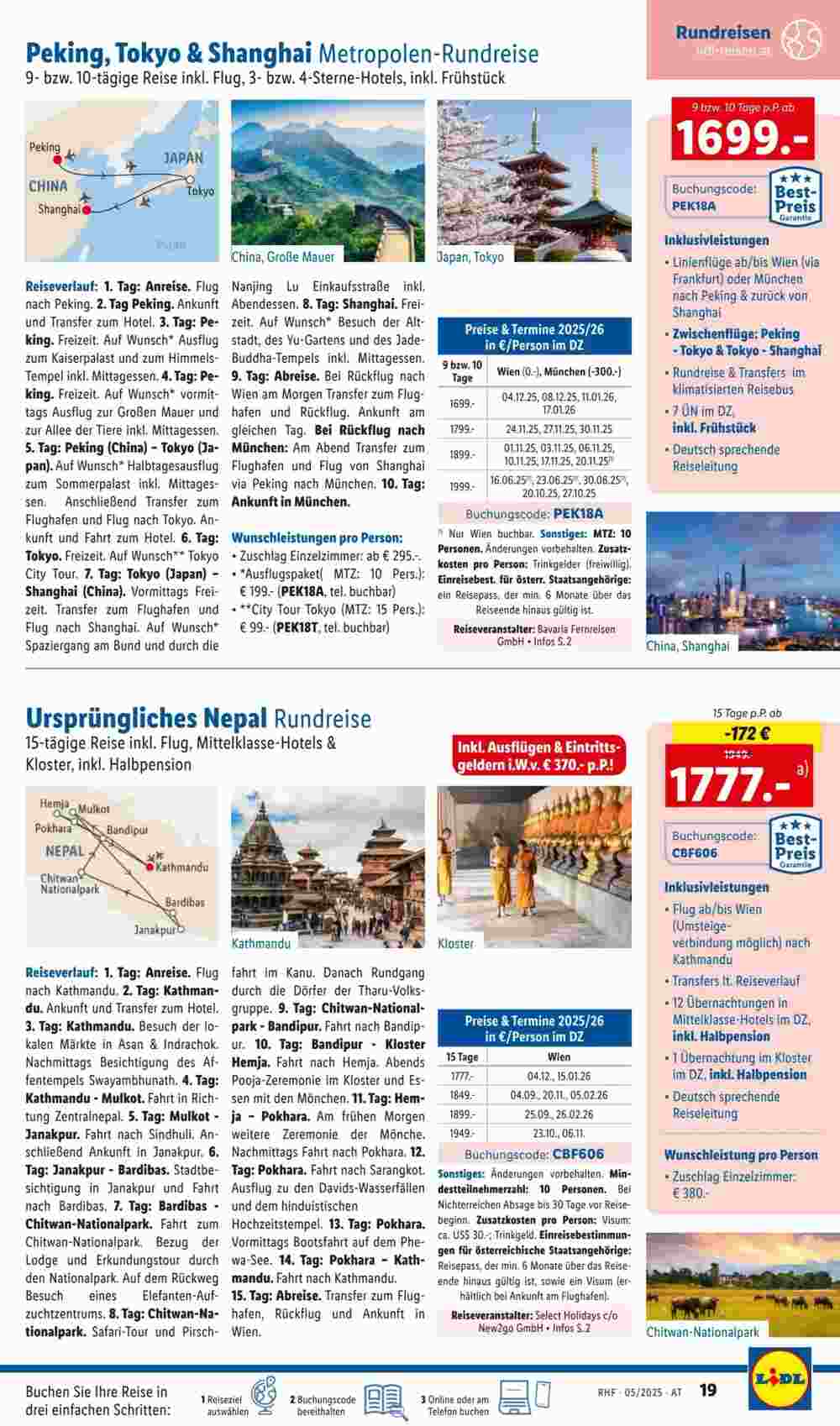 Lidl Reisen Flugblatt (ab 01.05.2025) - Angebote und Prospekt - Seite 19