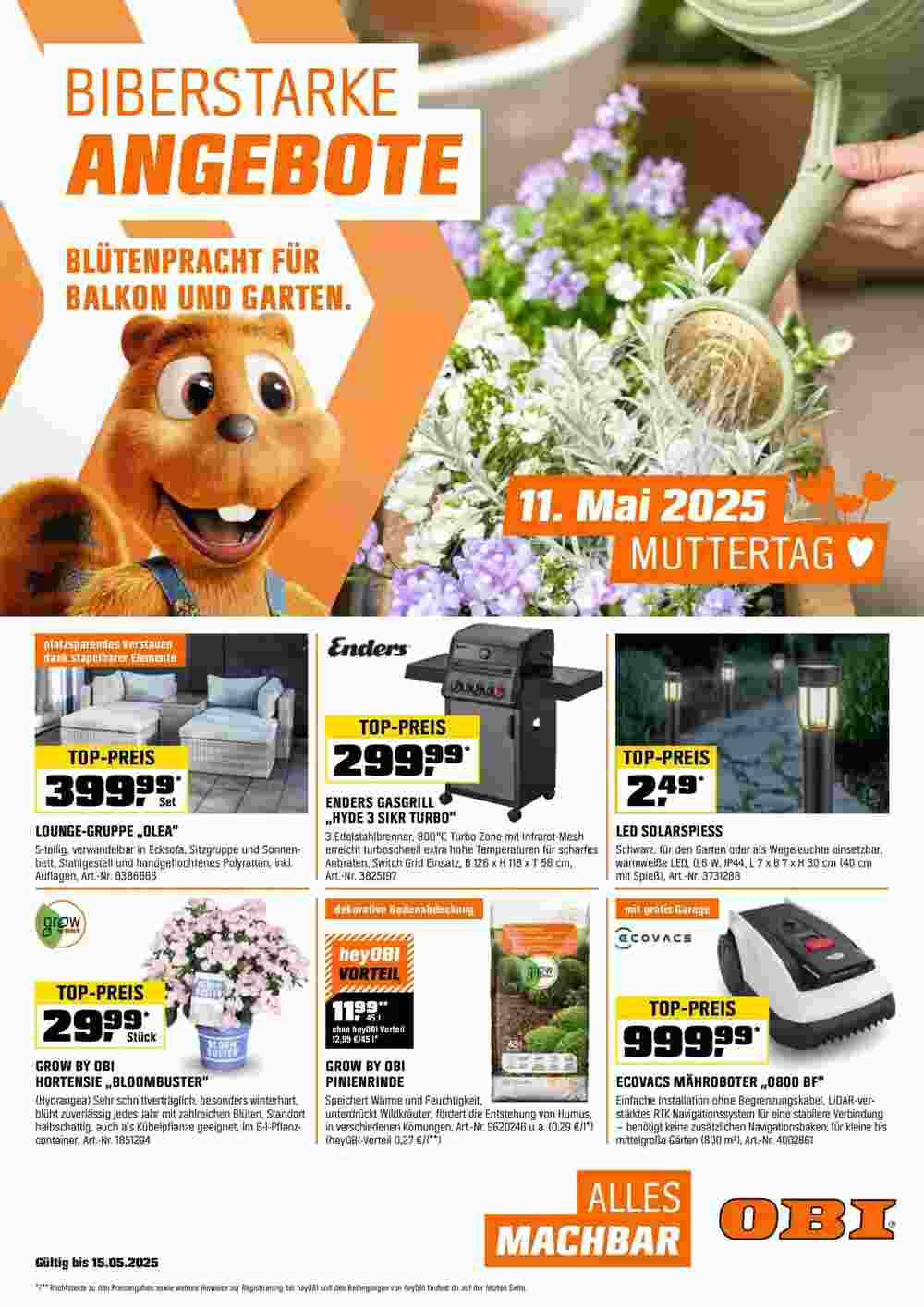 OBI Flugblatt (ab 01.05.2025) - Angebote und Prospekt - Seite 1