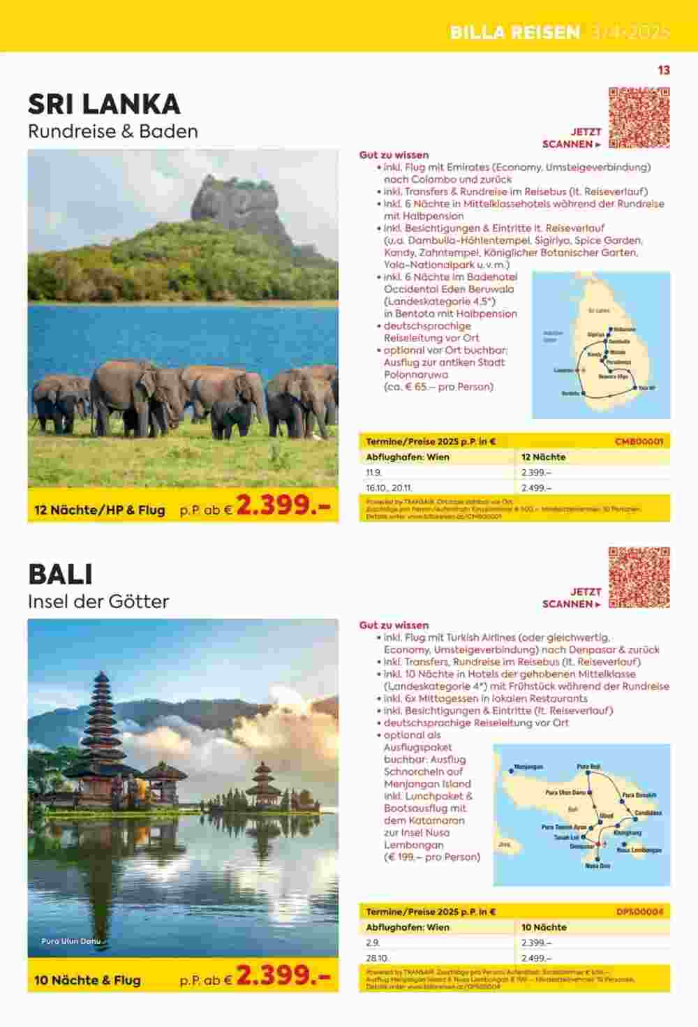 Billa Reisen Flugblatt (ab 06.05.2025) - Angebote und Prospekt - Seite 13