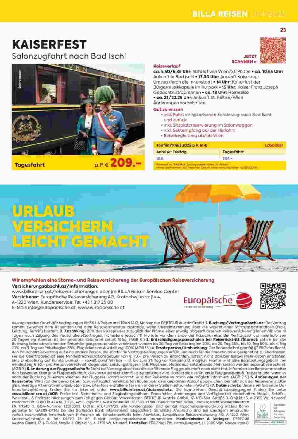Billa Reisen Flugblatt (ab 06.05.2025) - Angebote und Prospekt - Seite 23