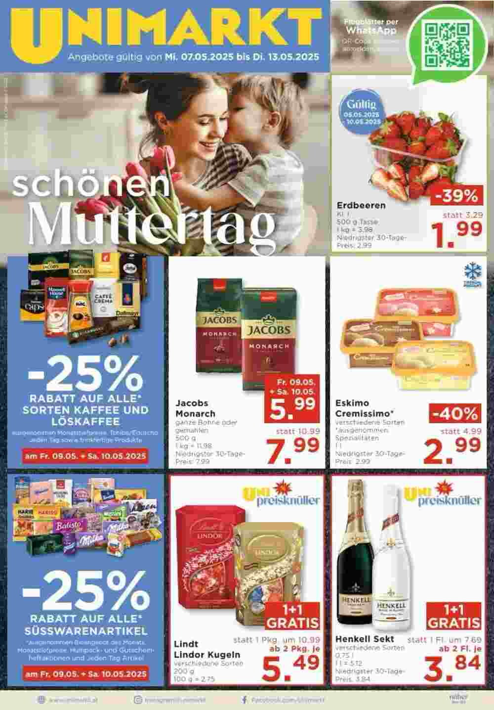 Unimarkt Flugblatt (ab 07.05.2025) - Angebote und Prospekt - Seite 1