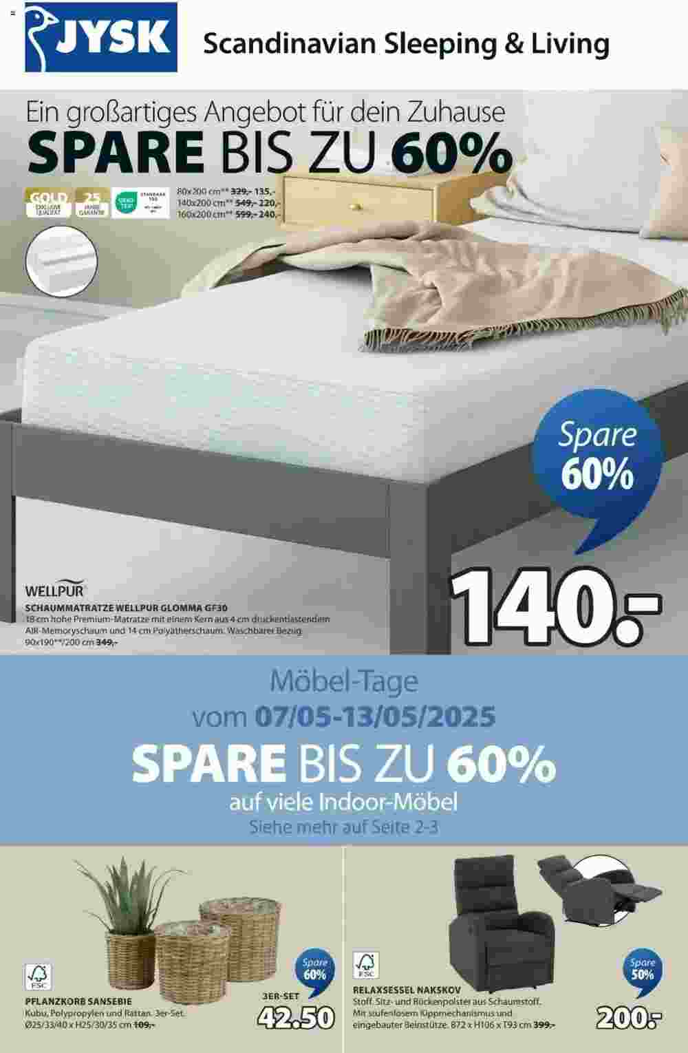 JYSK Flugblatt (ab 07.05.2025) - Angebote und Prospekt - Seite 1
