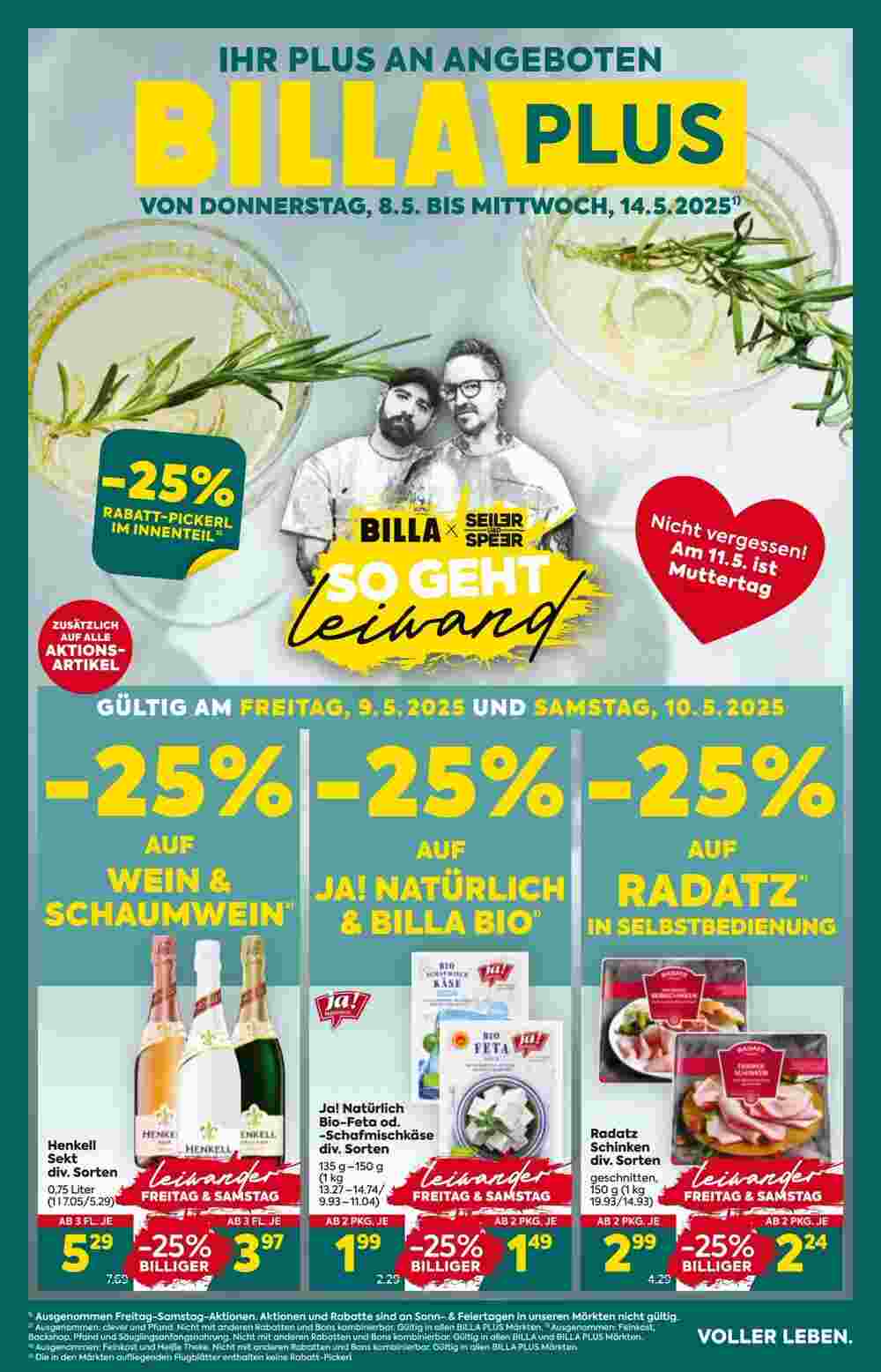 Billa Flugblatt (ab 08.05.2025) - Angebote und Prospekt - Seite 1