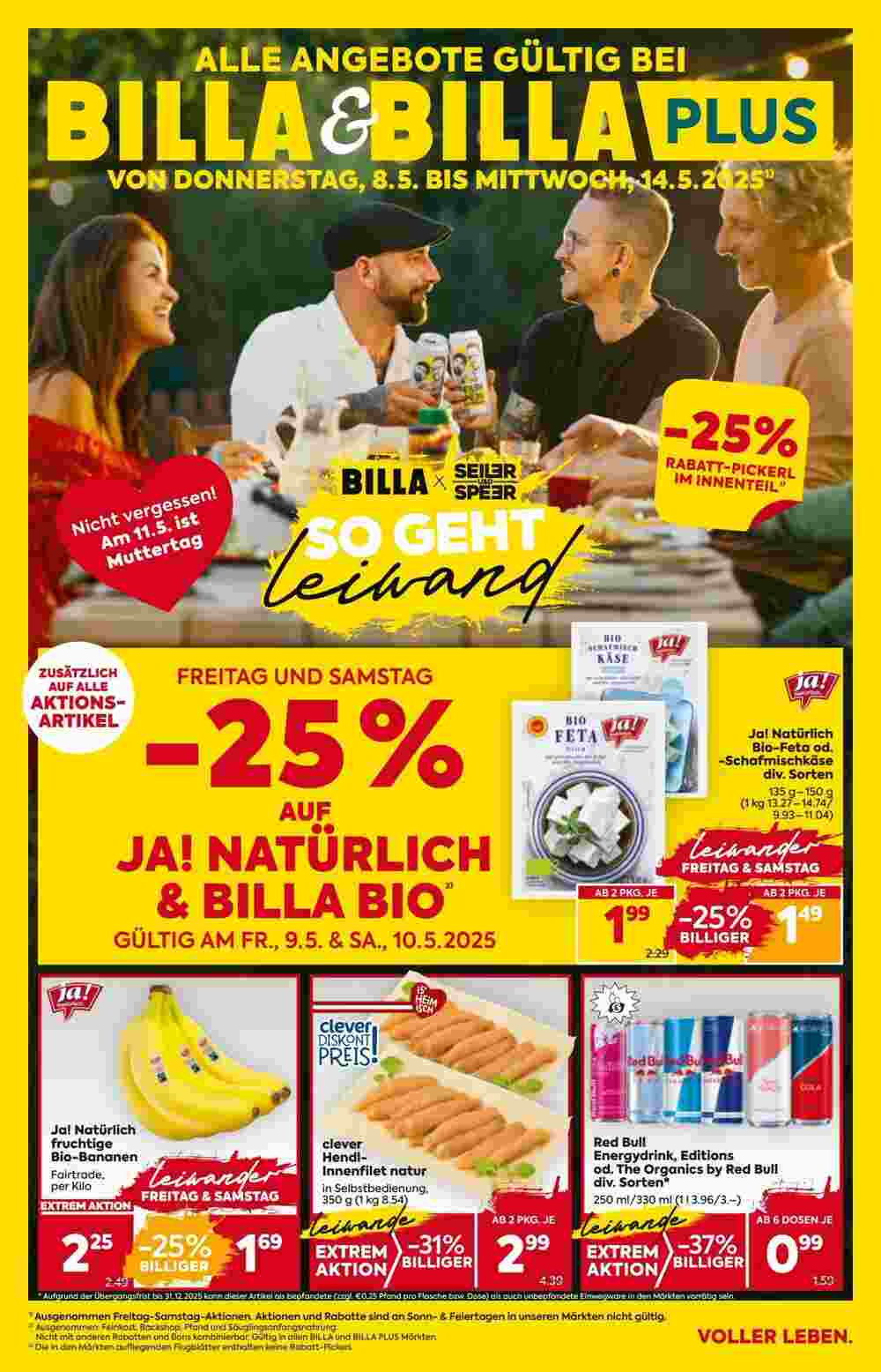 Billa Flugblatt (ab 08.05.2025) - Angebote und Prospekt - Seite 1