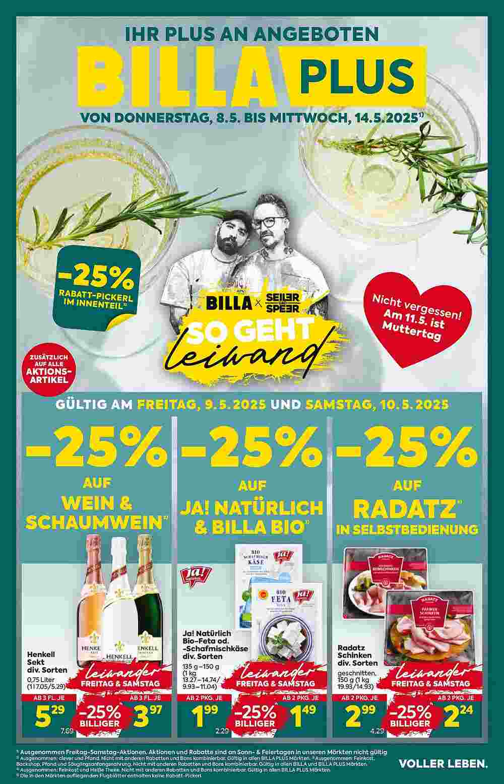 Billa Flugblatt (ab 08.05.2025) - Angebote und Prospekt - Seite 1