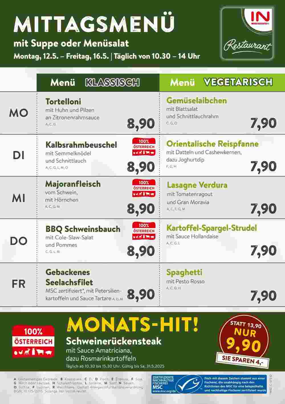 Interspar Restaurant Flugblatt (ab 12.05.2025) - Angebote und Prospekt - Seite 1