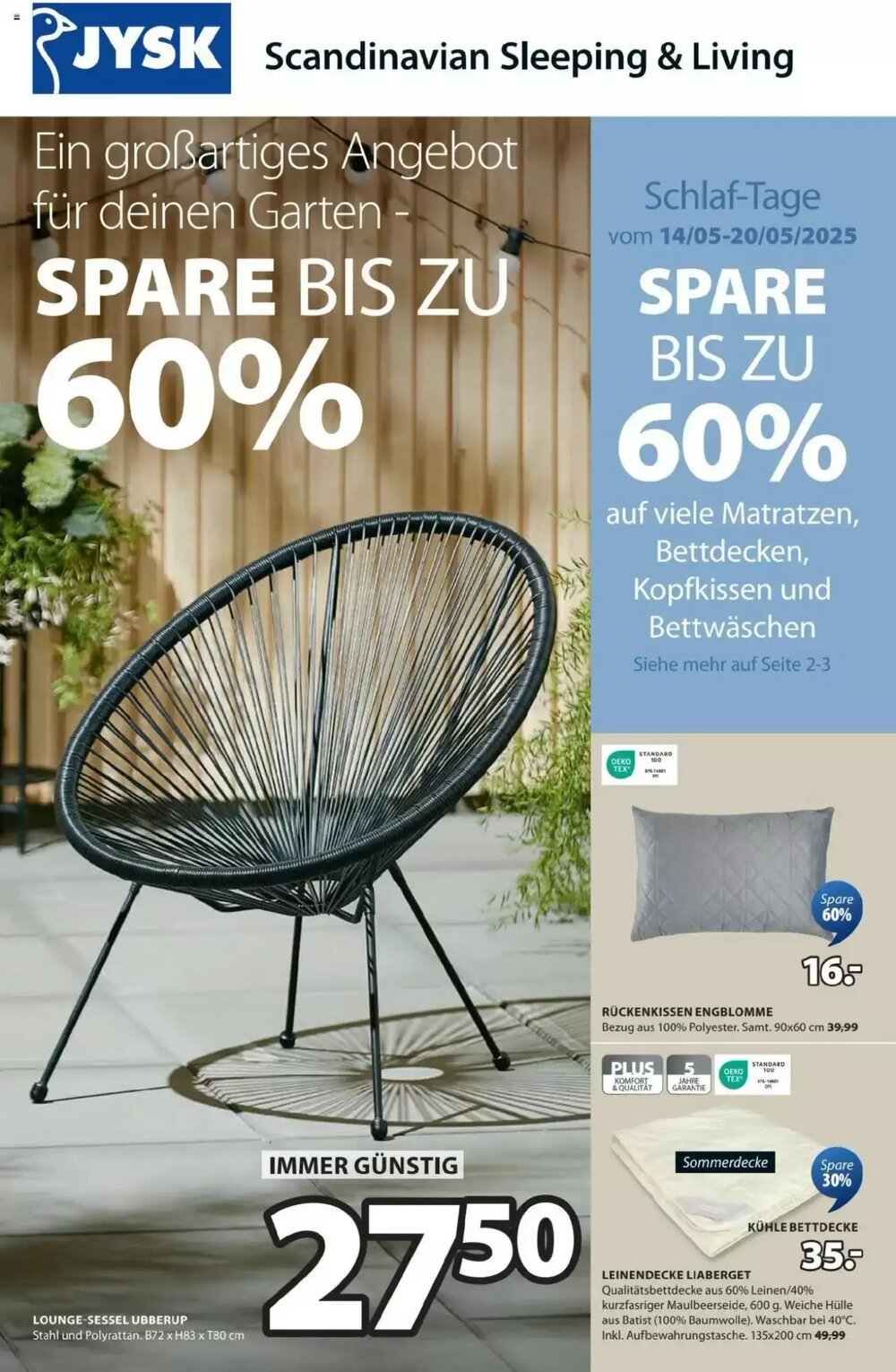 JYSK Flugblatt (ab 14.05.2025) - Angebote und Prospekt - Seite 1