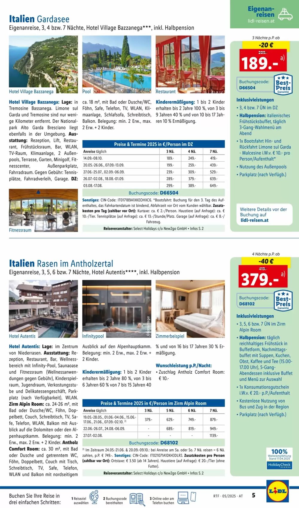 Lidl Reisen Flugblatt (ab 14.05.2025) - Angebote und Prospekt - Seite 5