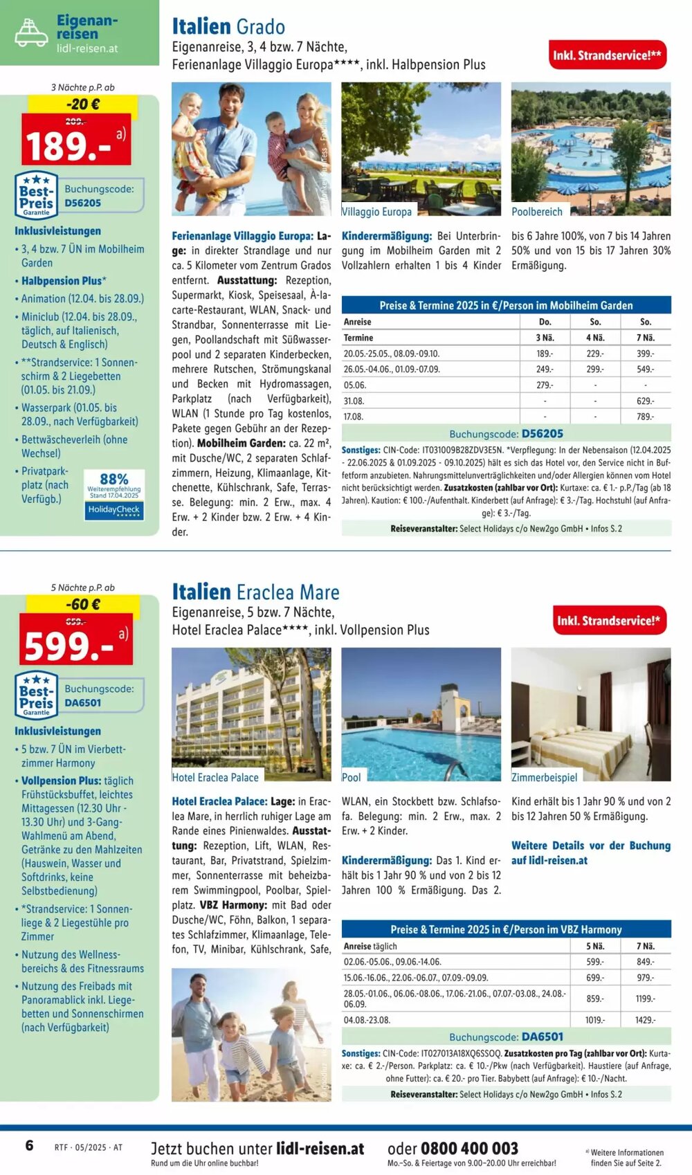 Lidl Reisen Flugblatt (ab 14.05.2025) - Angebote und Prospekt - Seite 6