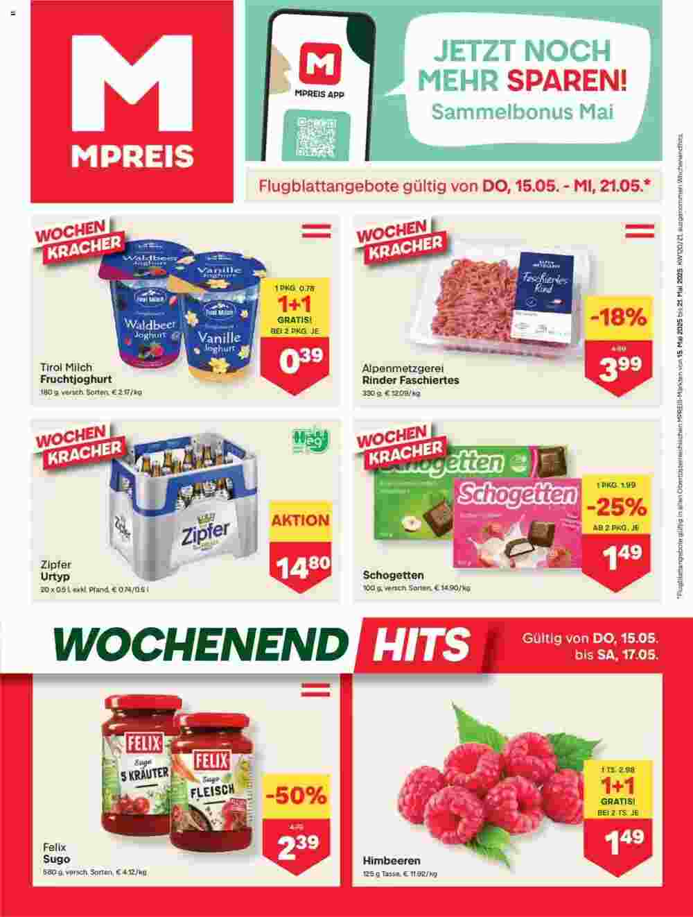 MPreis Flugblatt (ab 15.05.2025) - Angebote und Prospekt - Seite 1